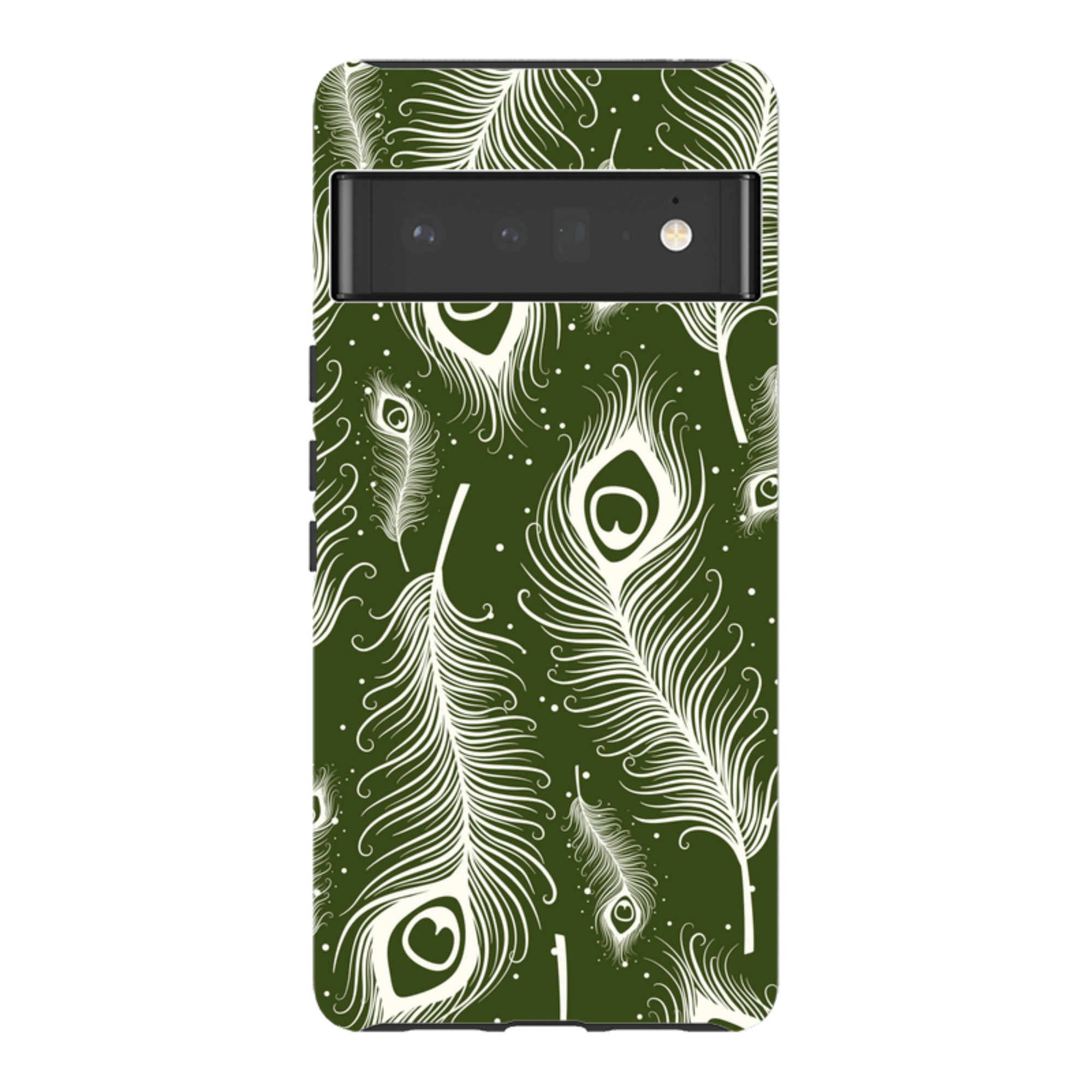 Feathers in Bloom Army Green — Google Tough Case — Finnaij