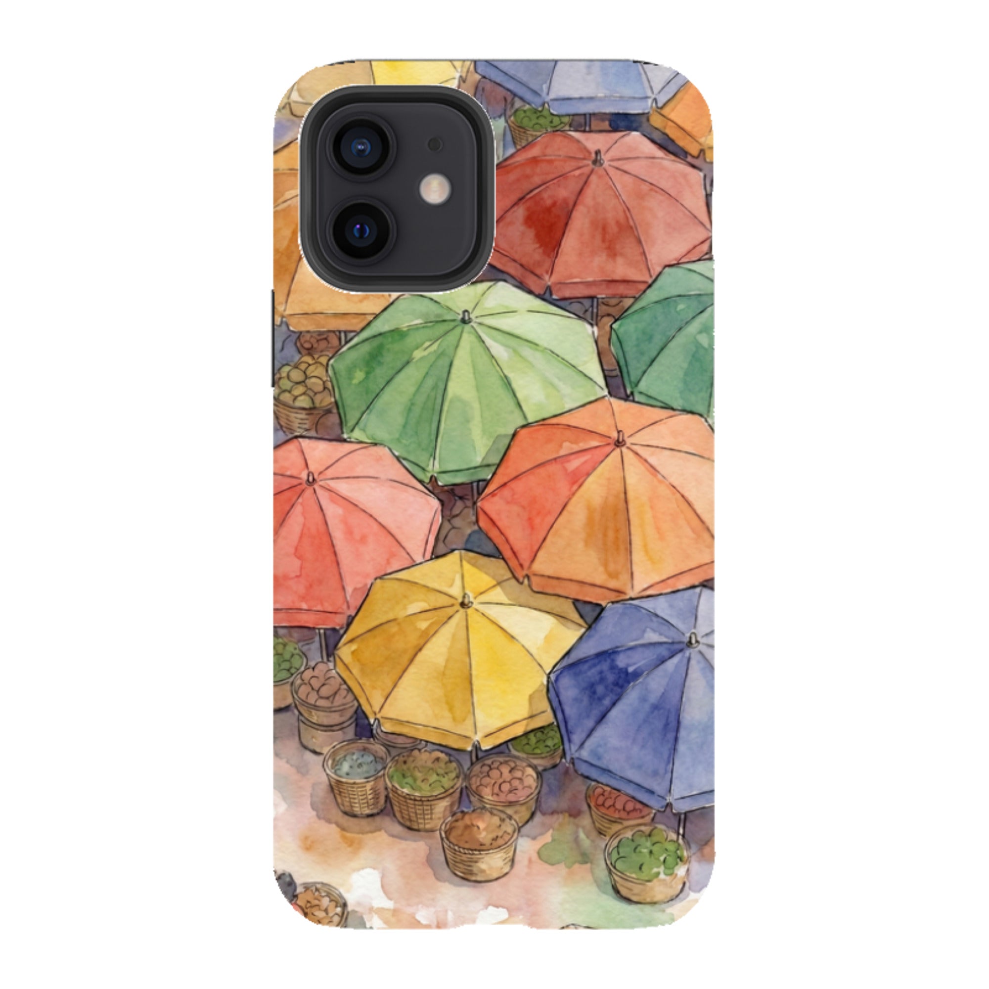 Market Umbrellas from Above by Tobi Akinyemi - iPhone Tough Case