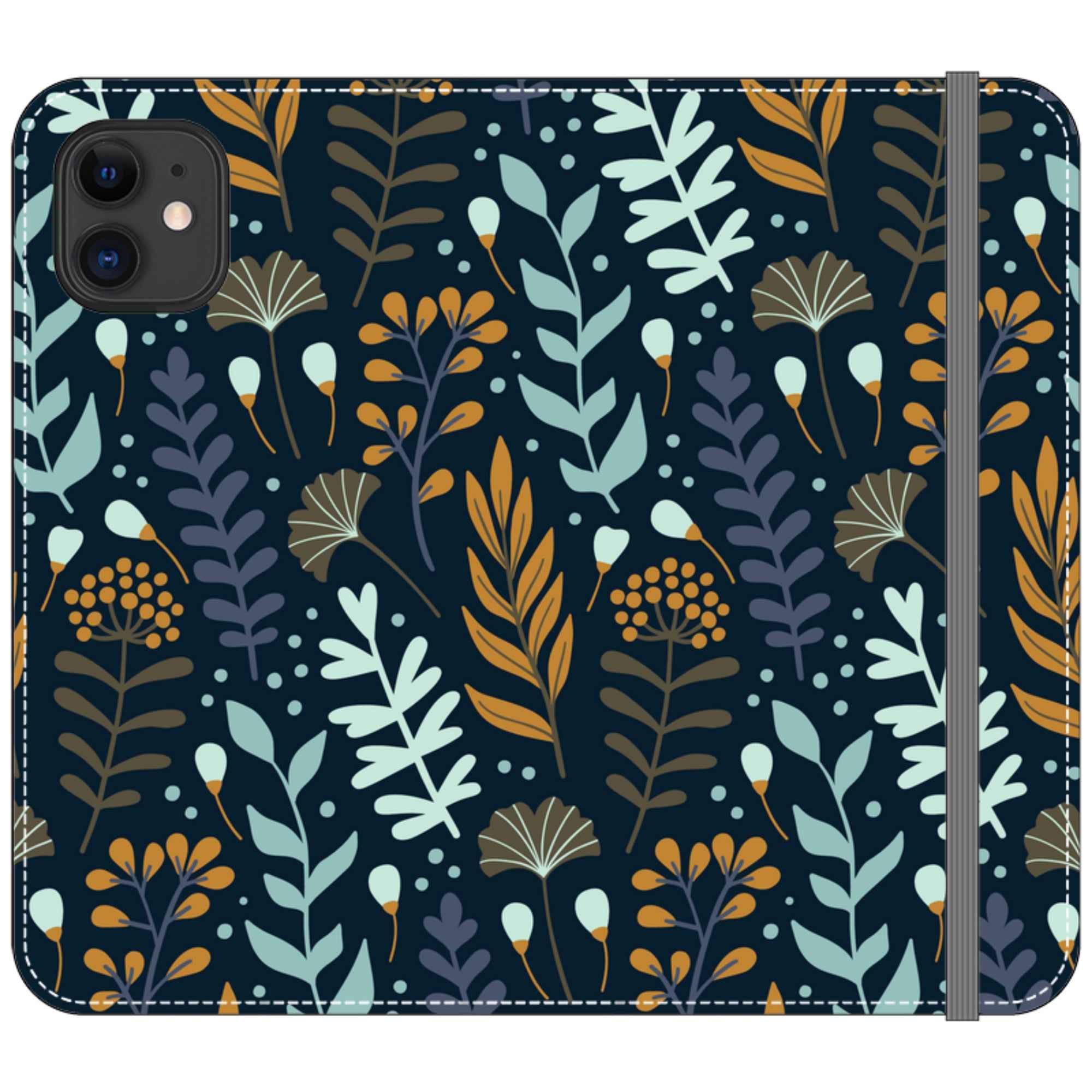 Wild Floral Vegan Leather — iPhone 11 Wallet Case — Finnaij