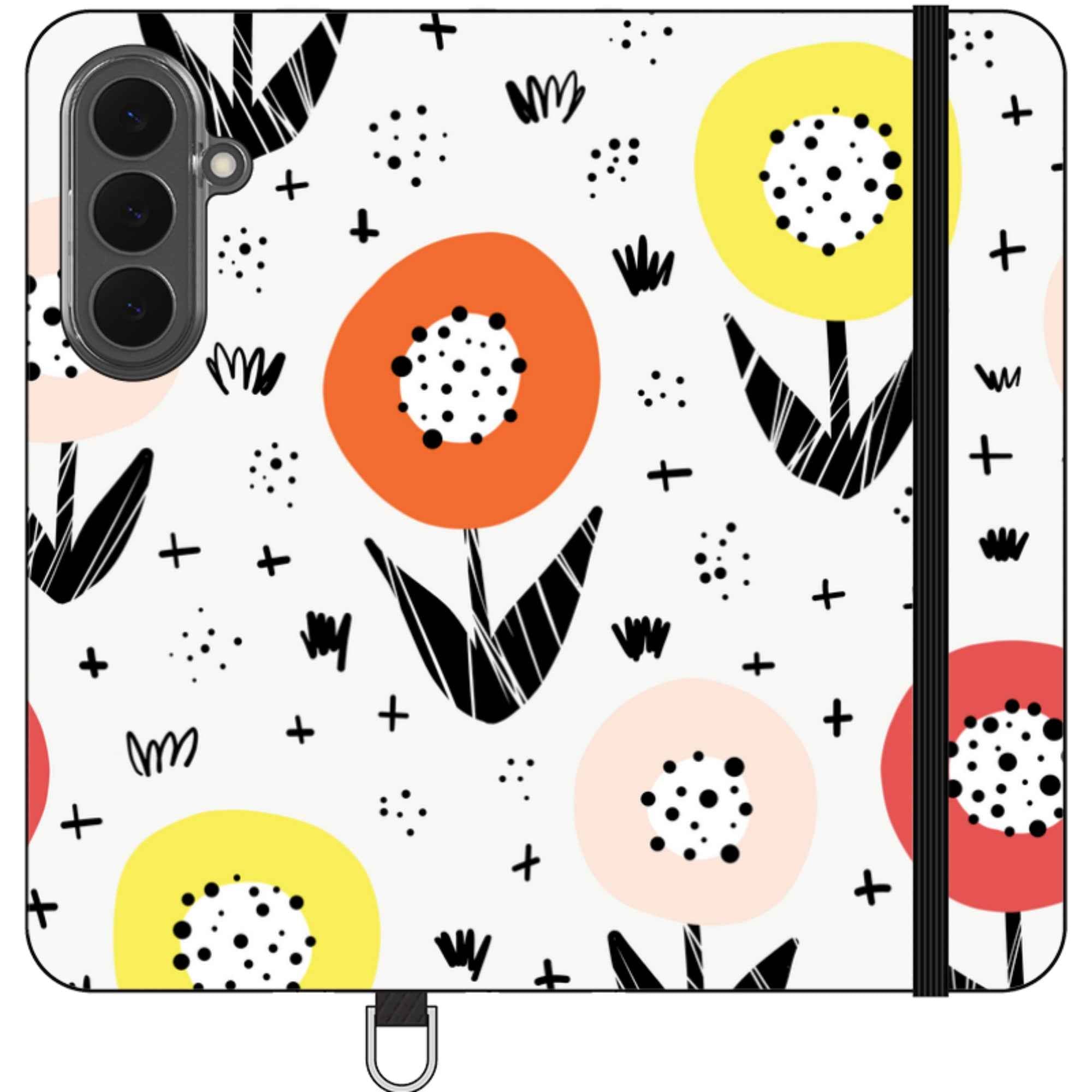 Botanical Doodle — Apple Folio Wallet Phone Case — Finnaij