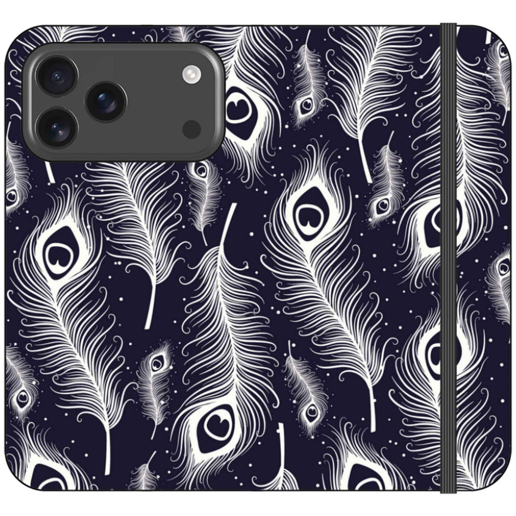 Feathers in Bloom Vegan Leather — iPhone 17 Pro Max Wallet Case — Finnaij