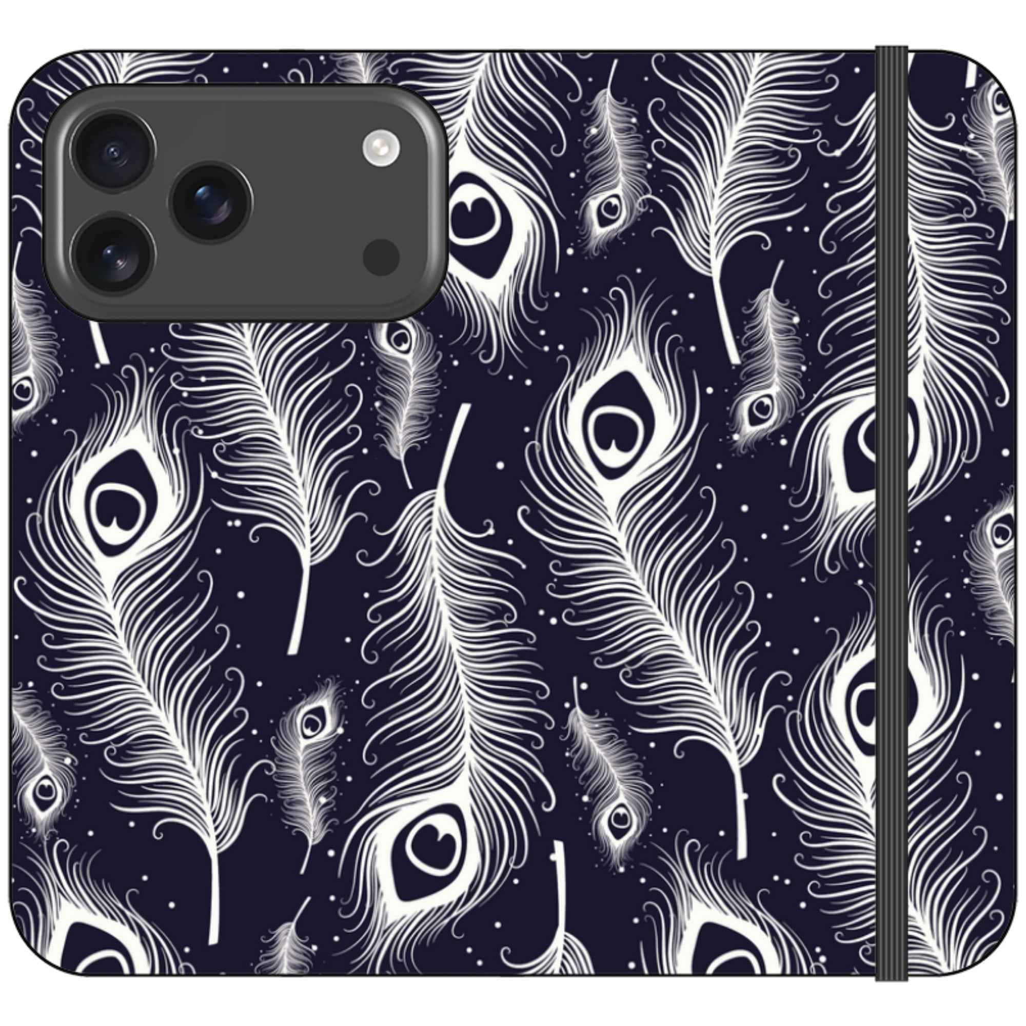 Feathers in Bloom Vegan Leather — iPhone 17 Pro Max Wallet Case — Finnaij