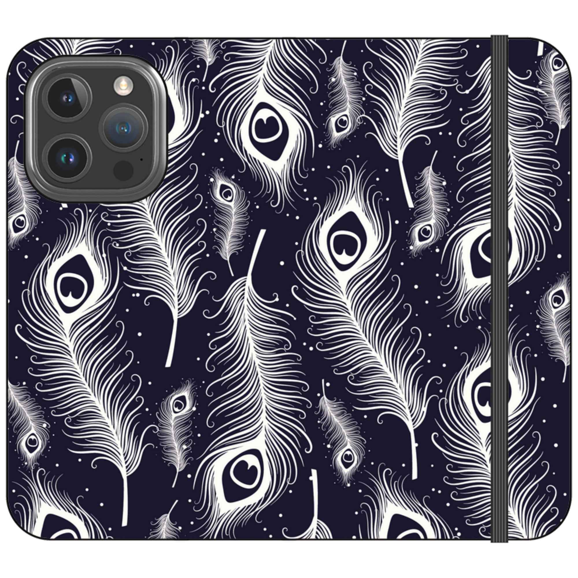 Feathers in Bloom Vegan Leather — iPhone 16 Pro Wallet Case — Finnaij