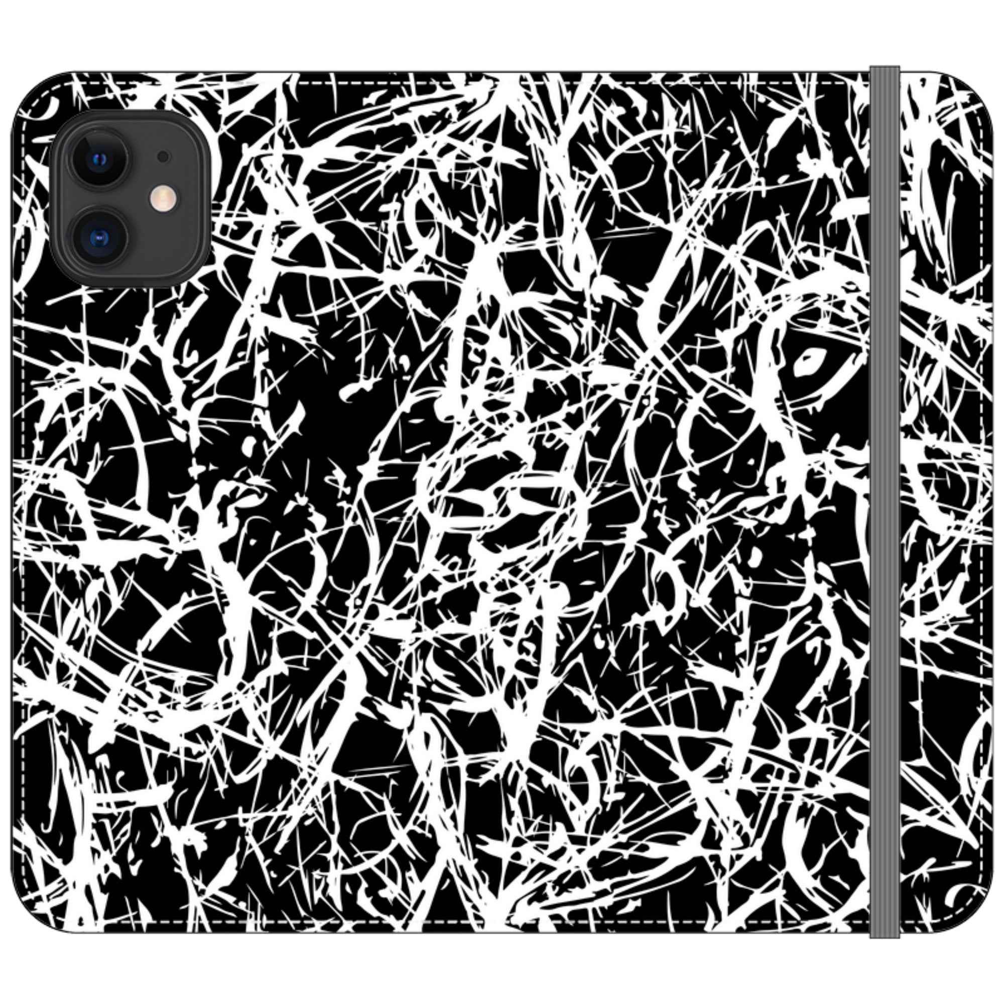 Black-White Grunge — iPhone 11 Wallet Case — Finnaij