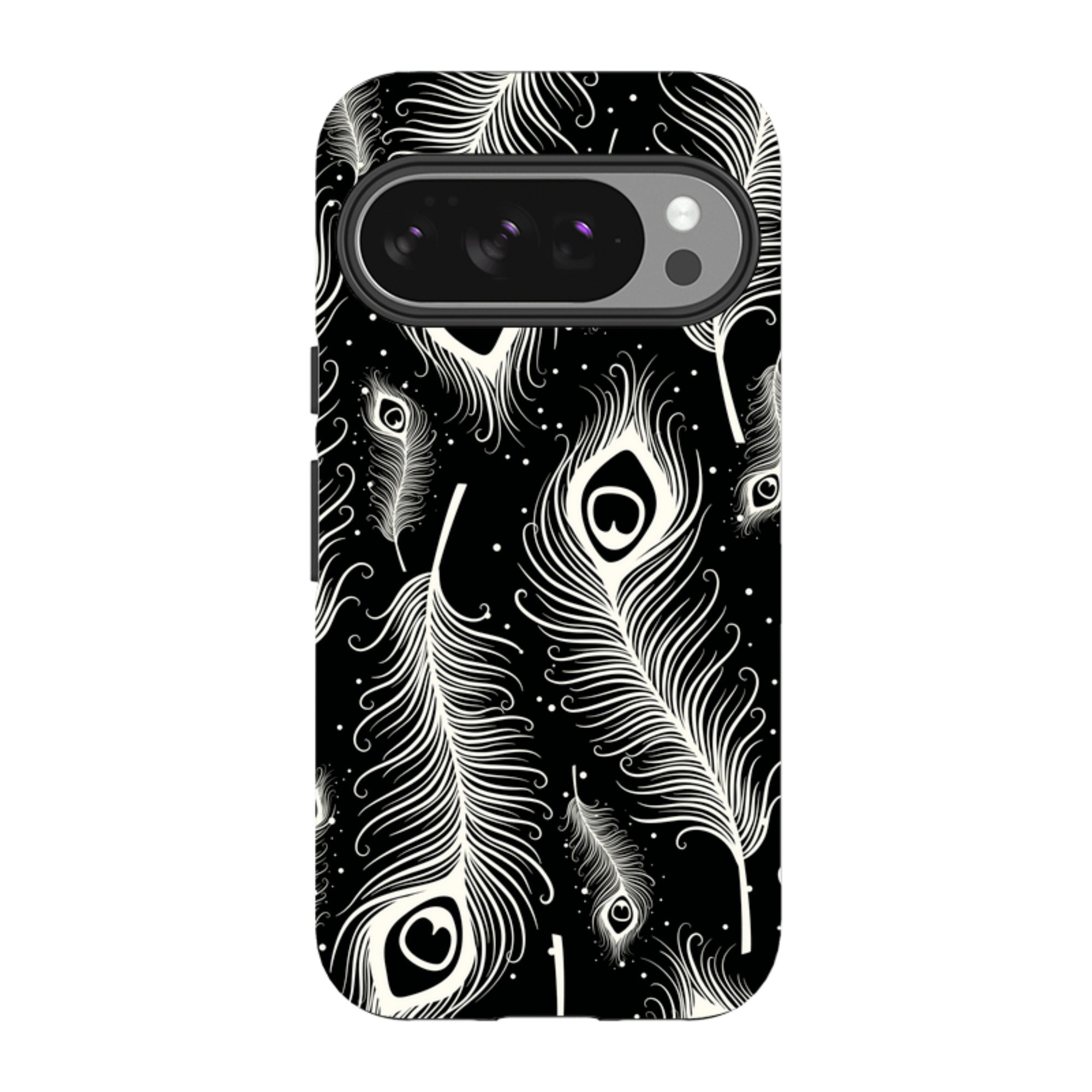 Feathers in Bloom Black — Google Tough Case — Finnaij