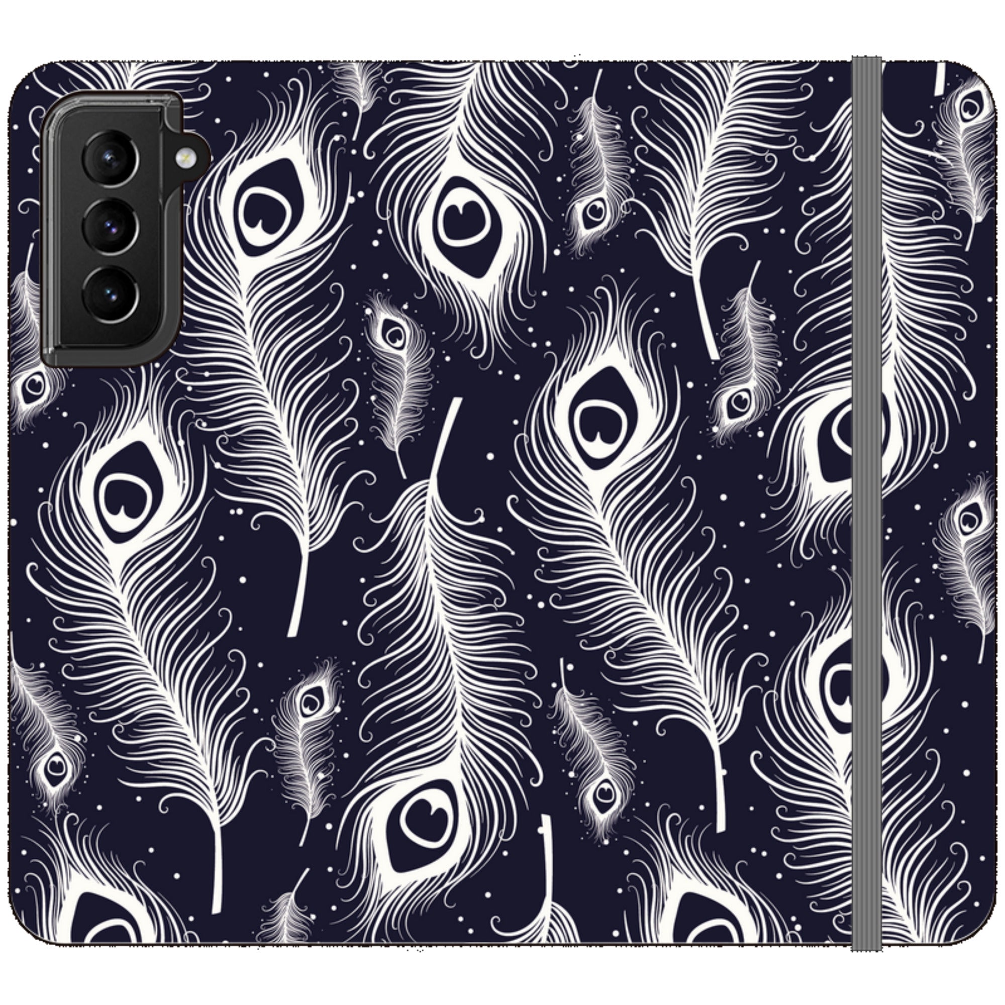 Feathers in Bloom Vegan Leather Folio Wallet Case