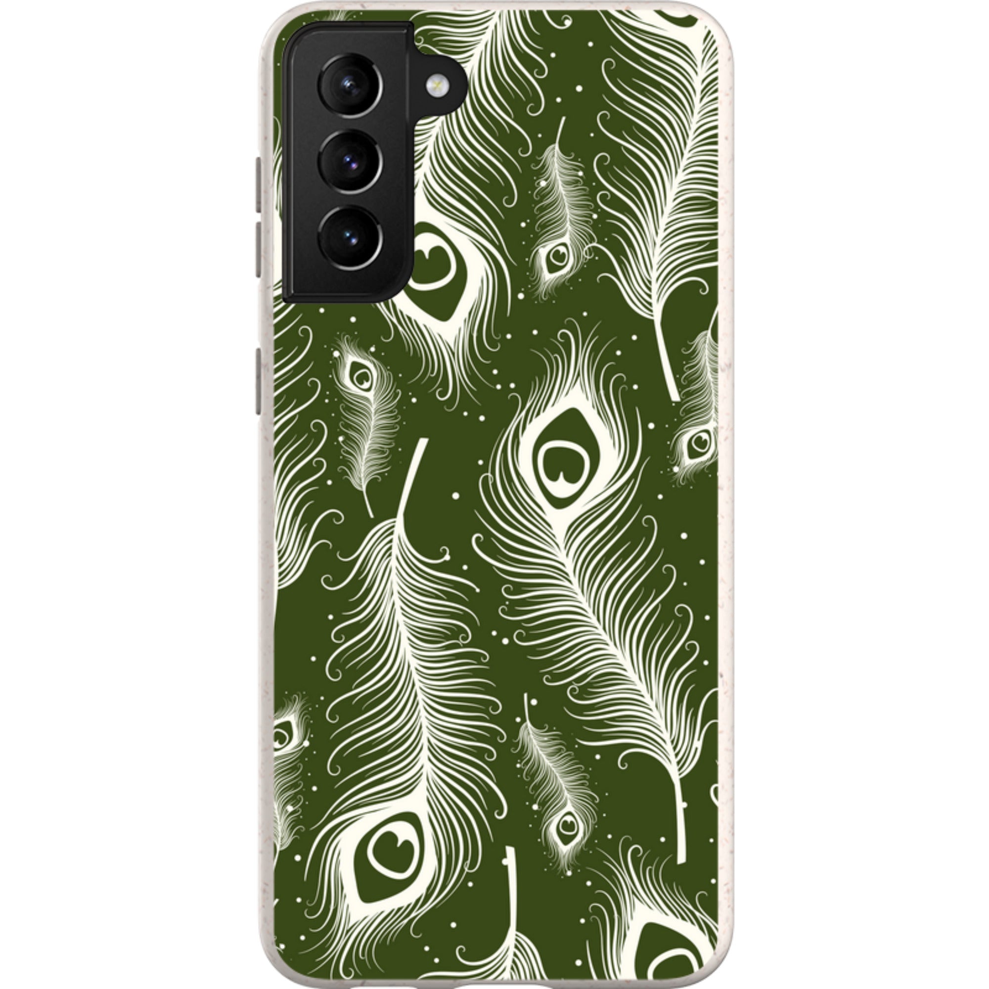 Feathers in Bloom Army Green — Samsung Galaxy Bio-degradable Case — Finnaij