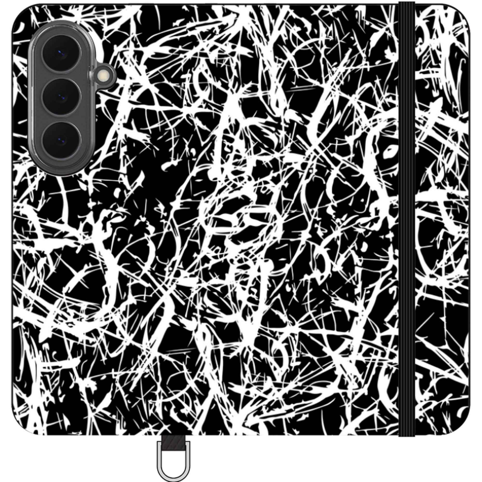 Black-White Grunge — Apple Folio Wallet Case — Finnaij