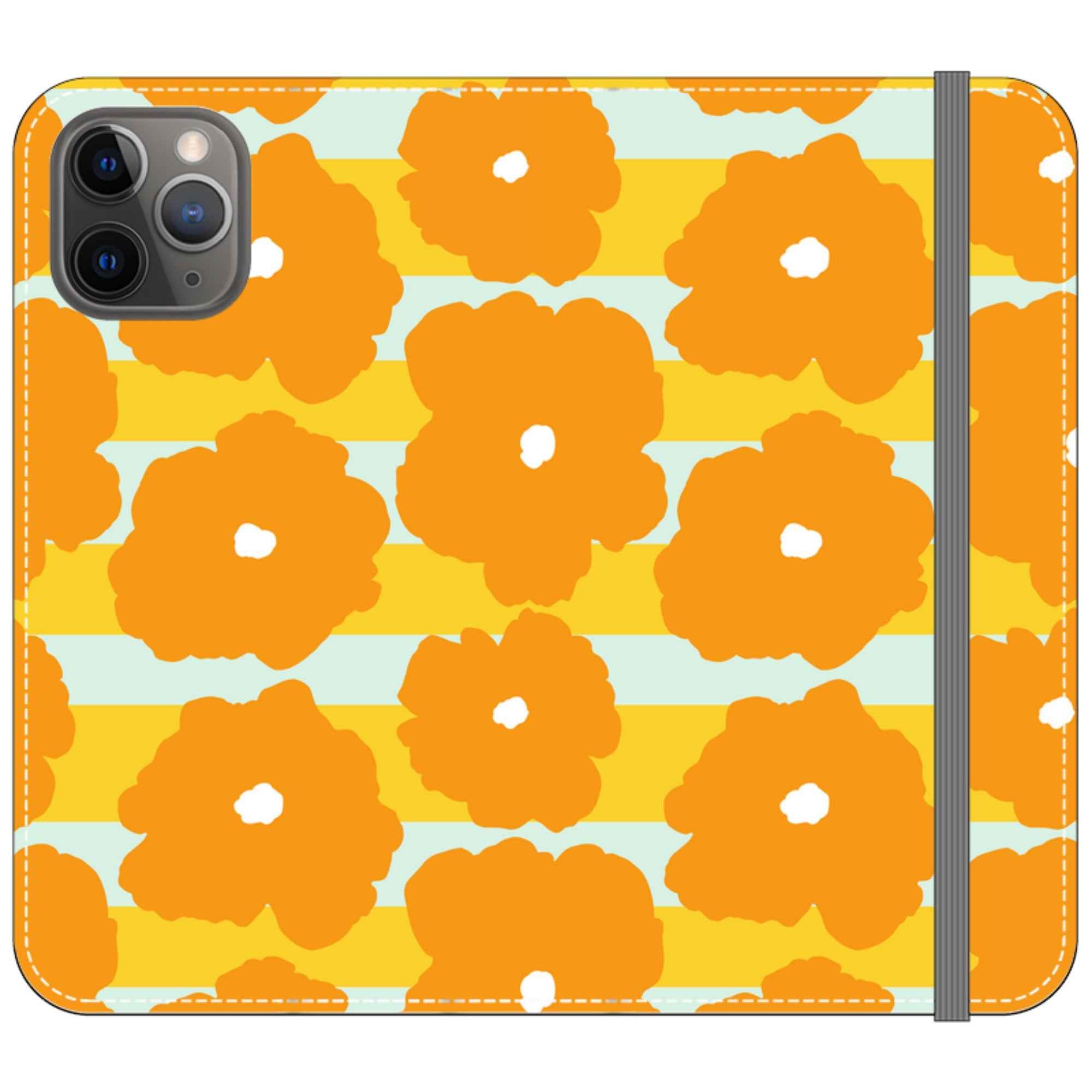 Bold Floral Orange — iPhone 11 Pro Wallet Case — Finnaij