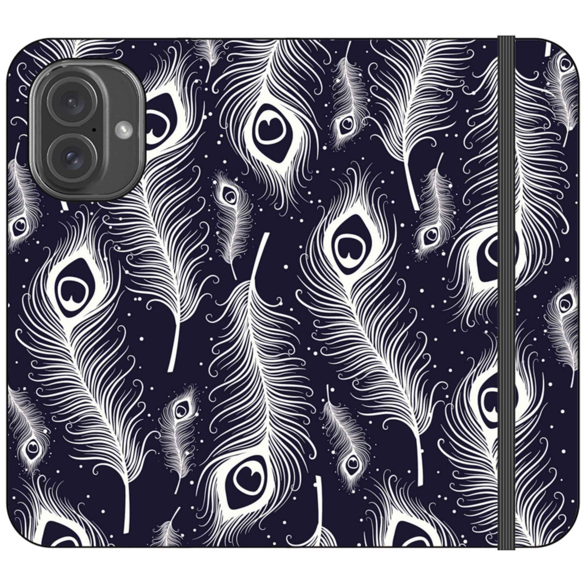 Feathers in Bloom Vegan Leather — iPhone 16 Wallet Case — Finnaij