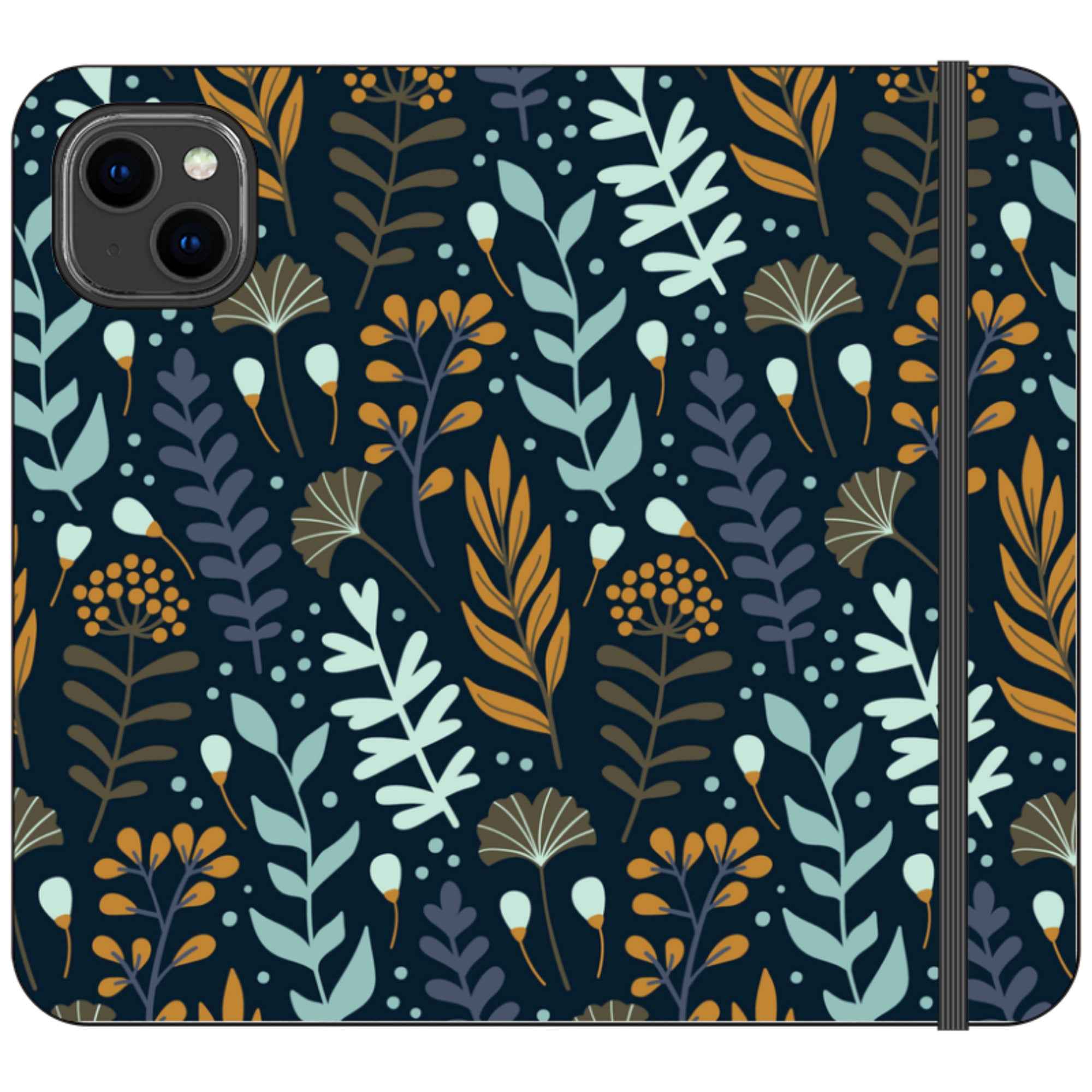 Wild Floral Vegan Leather — iPhone 14 Plus Wallet Case — Finnaij
