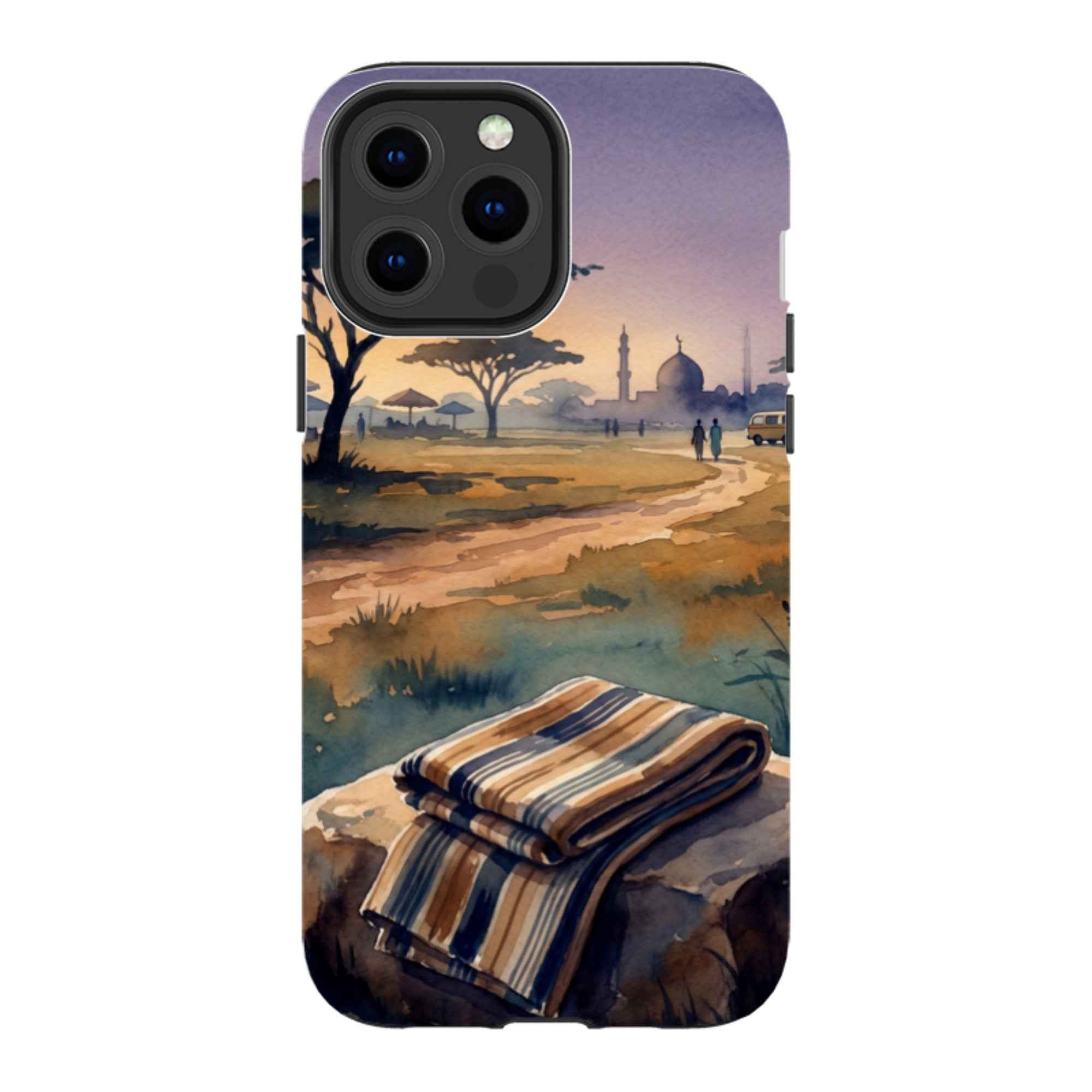 Aso-Oke Accent in the Landscape by Tobi Akinyemi - iPhone Tough Case