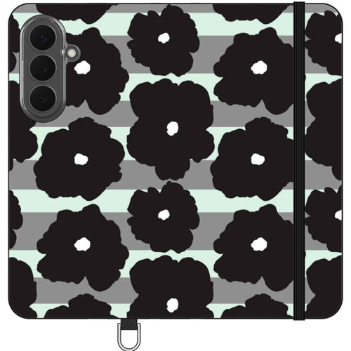 Bold Floral Black — S26 Plus Wallet Case — Finnaij