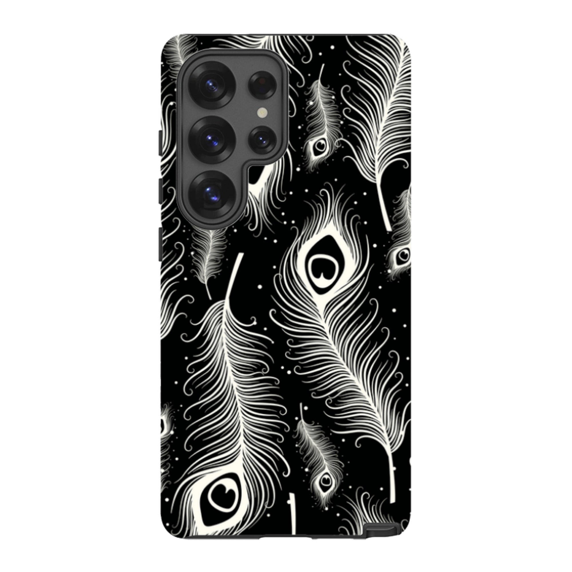 Feathers in Bloom Black — Tough Case for Samsung Galaxy — Finnaij