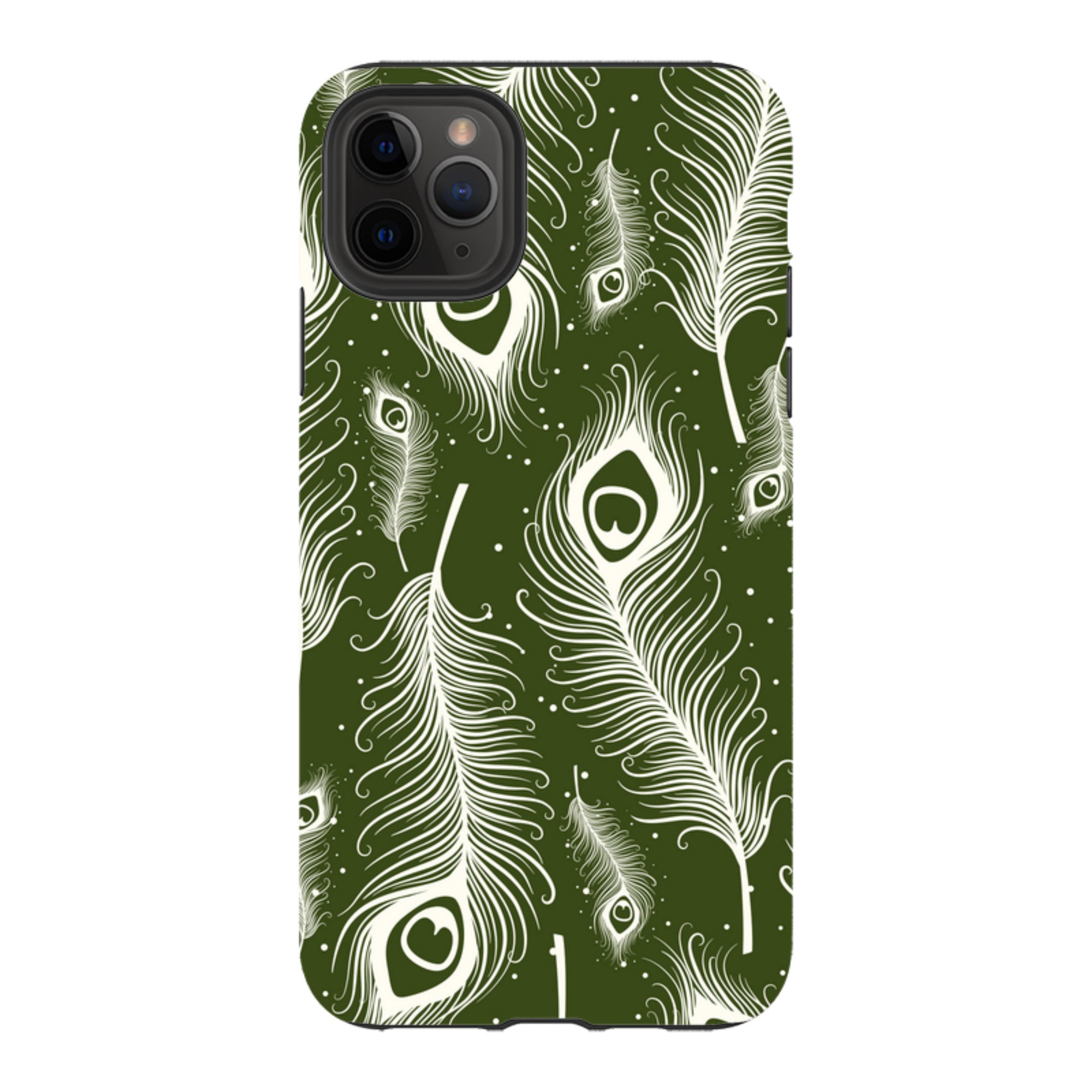 Feathers in Bloom Army Green - iPhone Tough Case