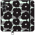 Bold Floral Black — Apple Folio Wallet Case — Finnaij