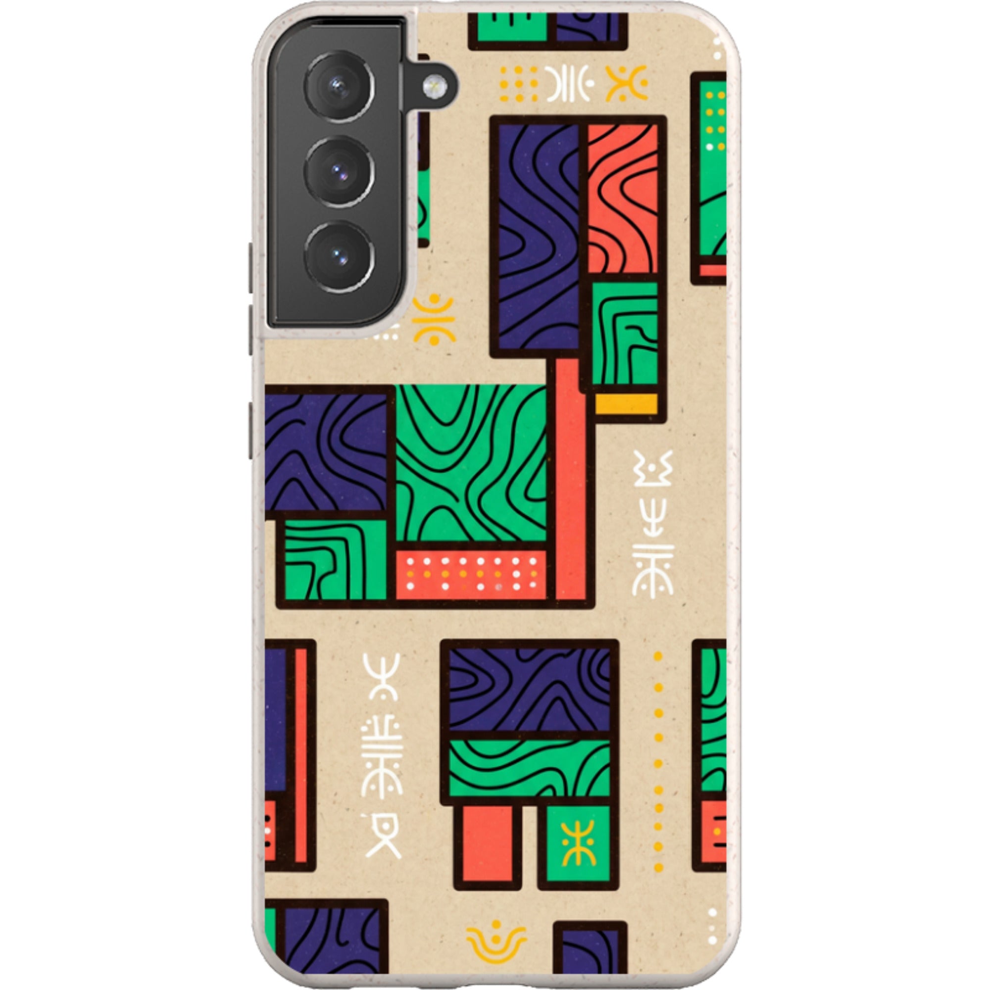 Ankara Blocks on Sand by Ada Okoye — Galaxy Bio-degradable Case for Samsung Galaxy — Finnaij