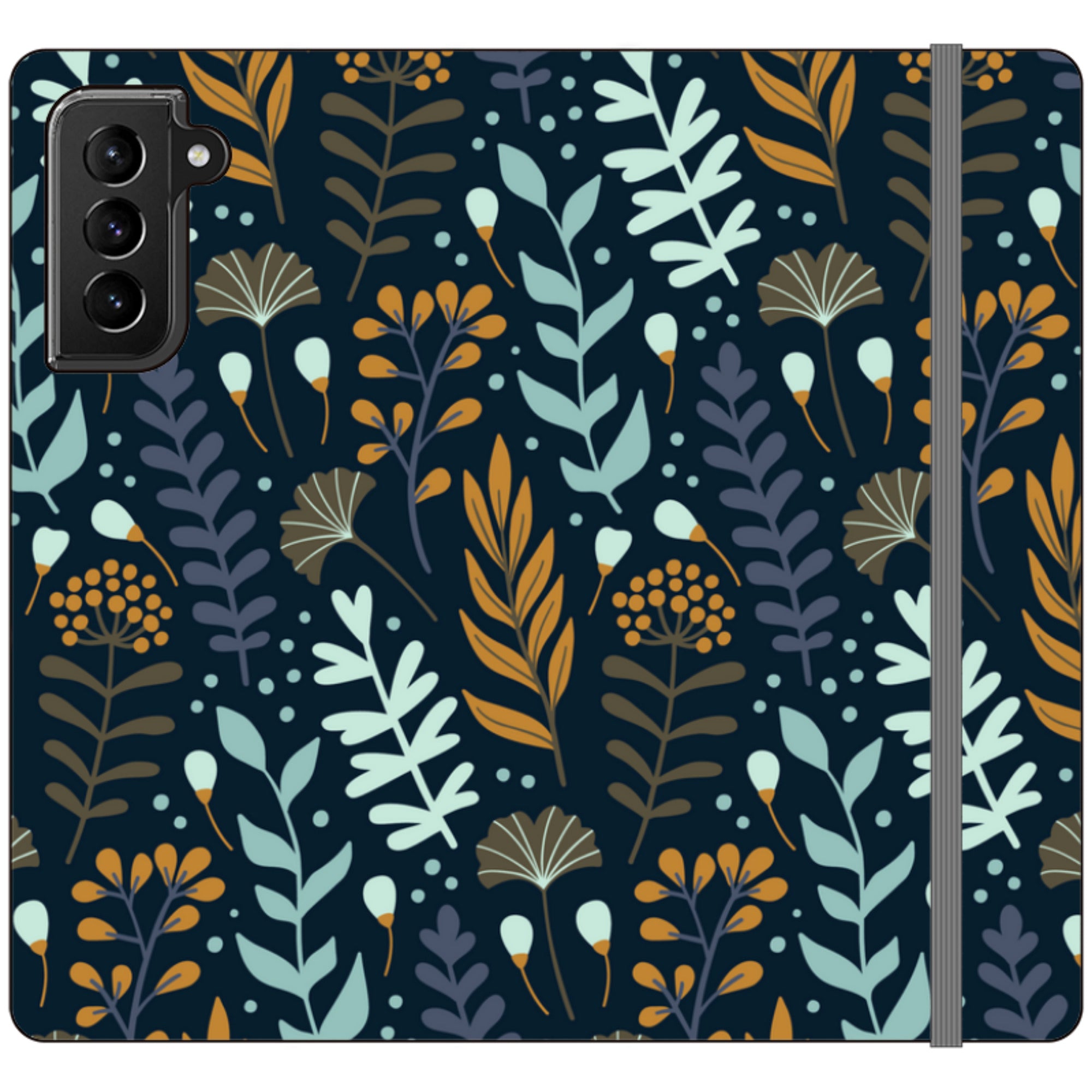Wild Floral Vegan Leather Folio Wallet Case