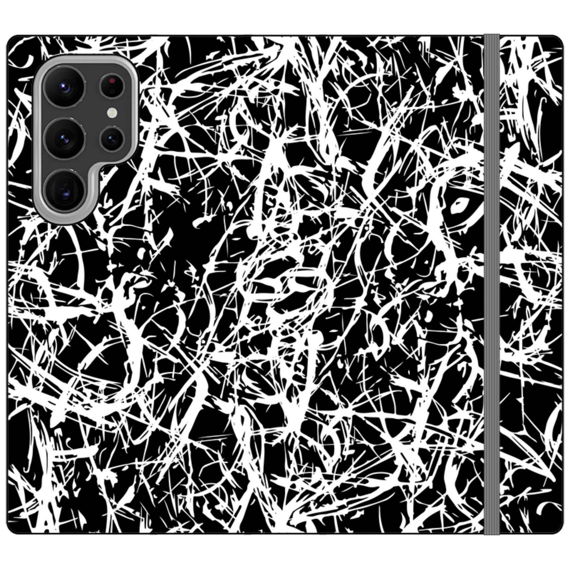 Black-White Grunge — Apple Folio Wallet Case — Finnaij