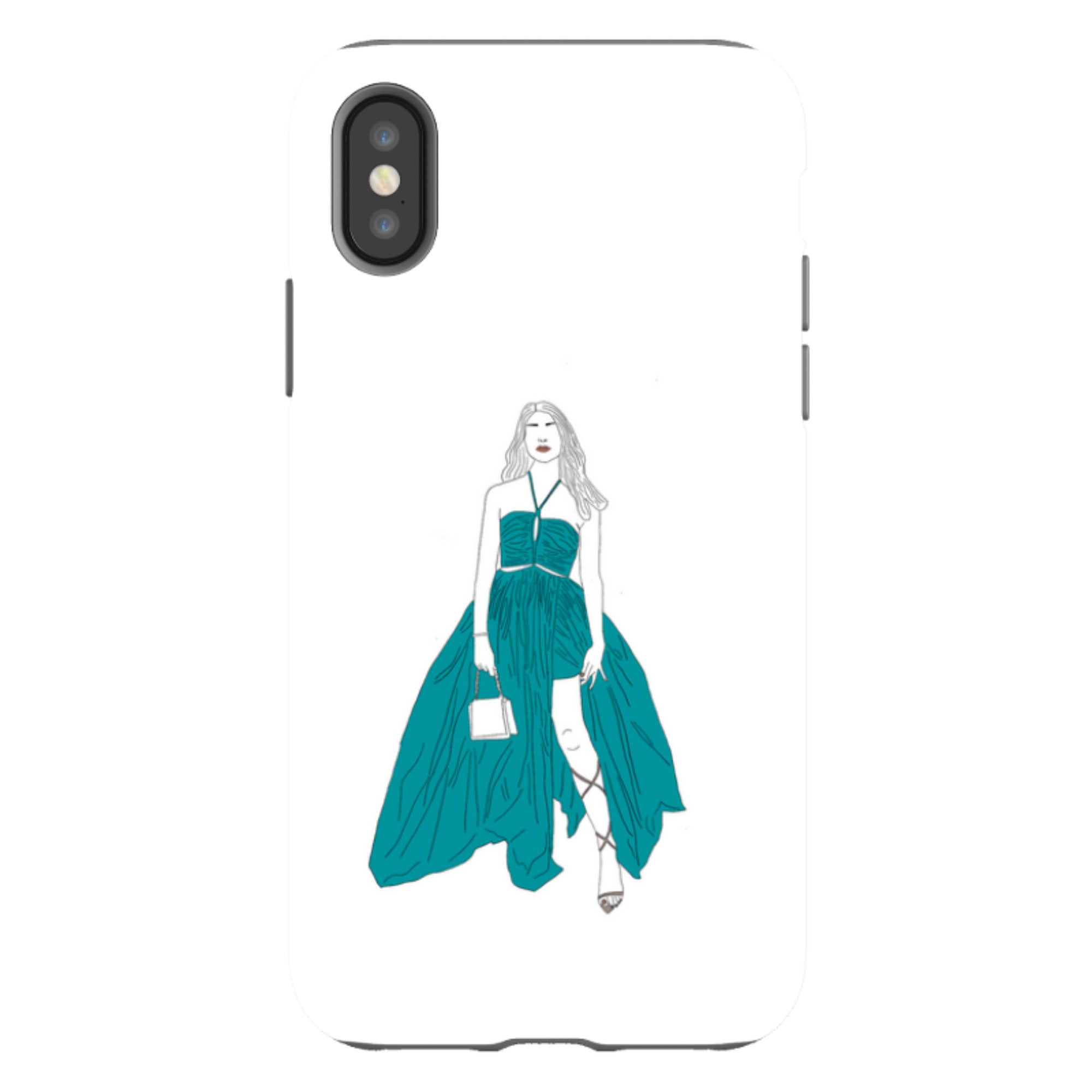 Blue Dress by Keagan Haight - iPhone Tough Case