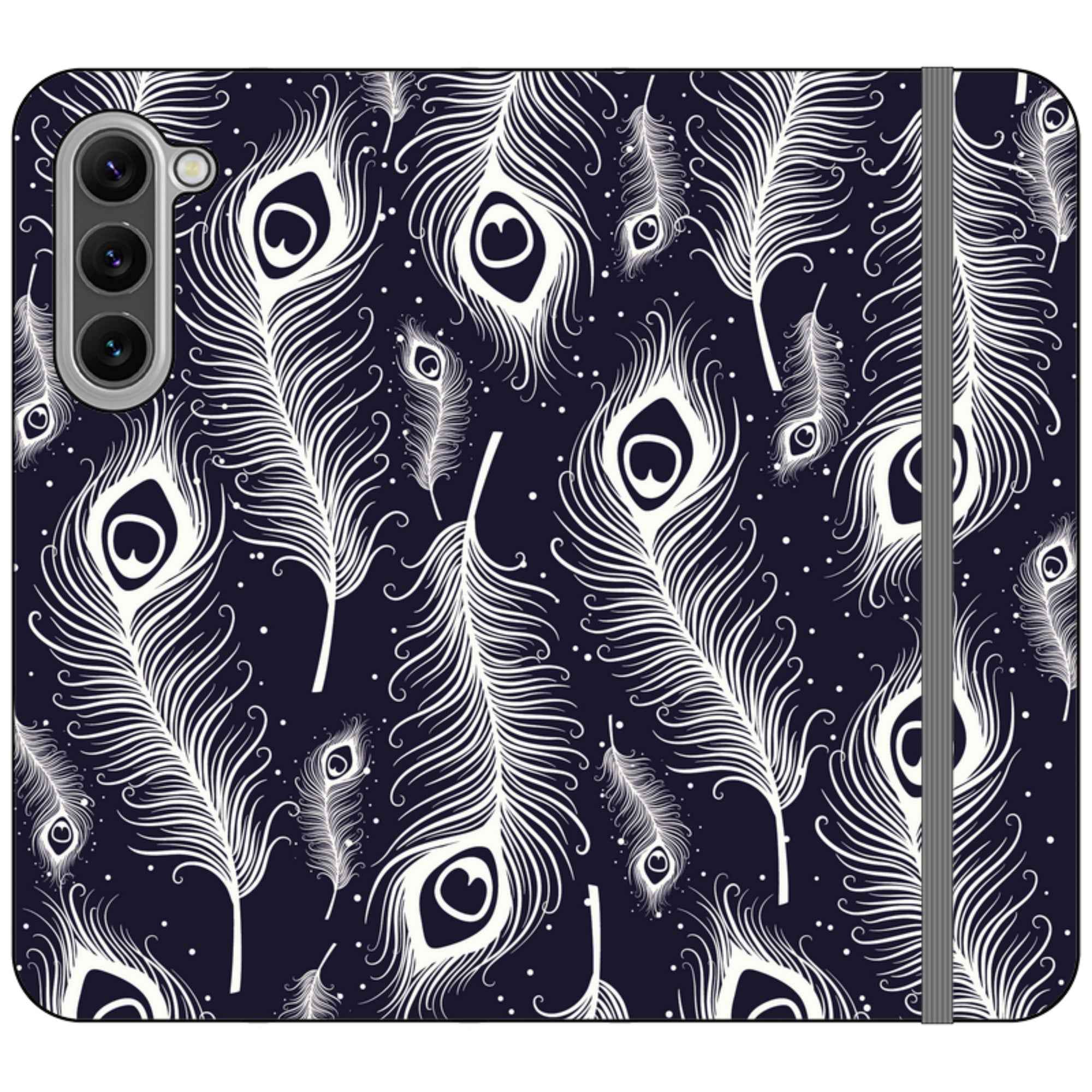 Feathers in Bloom — Apple Vegan Leather Folio Wallet Case — Finnaij