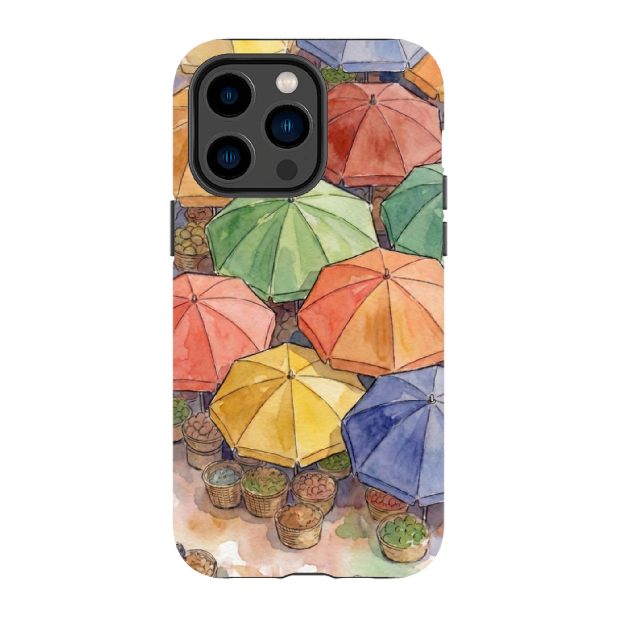 Market Umbrellas from Above by Tobi Akinyemi - iPhone Tough Case