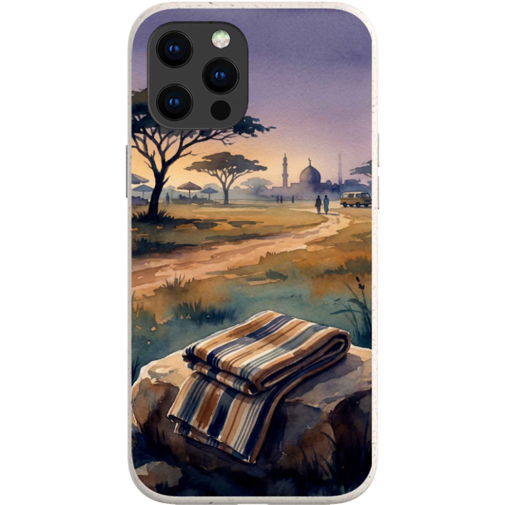 Aso-Oke Accent in the Landscape by Tobi Akinyemi — iPhone 13 Pro Max iPhone Bio-degradable Case — Finnaij