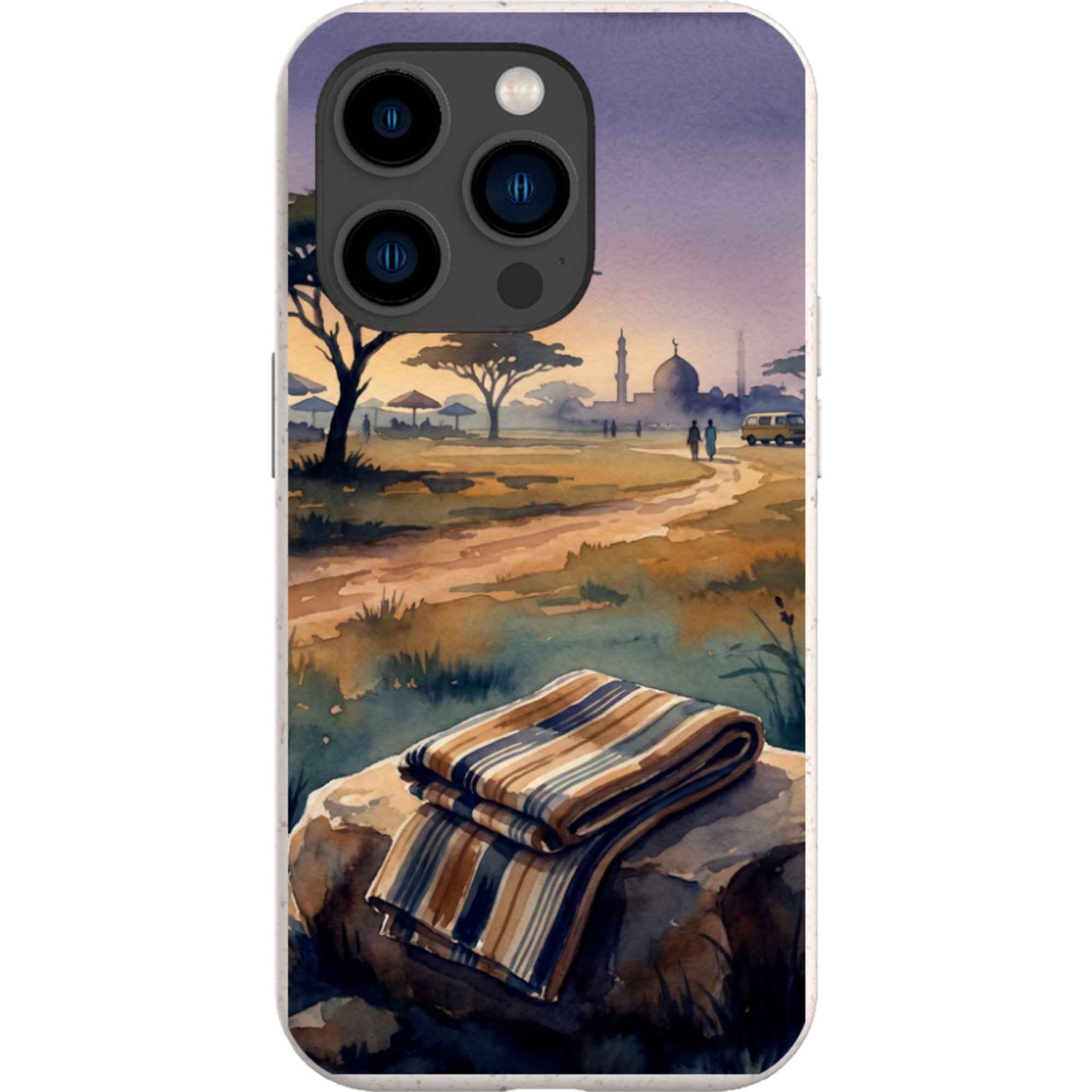 Aso-Oke Accent in the Landscape by Tobi Akinyemi — iPhone 14 Pro iPhone Bio-degradable Case — Finnaij