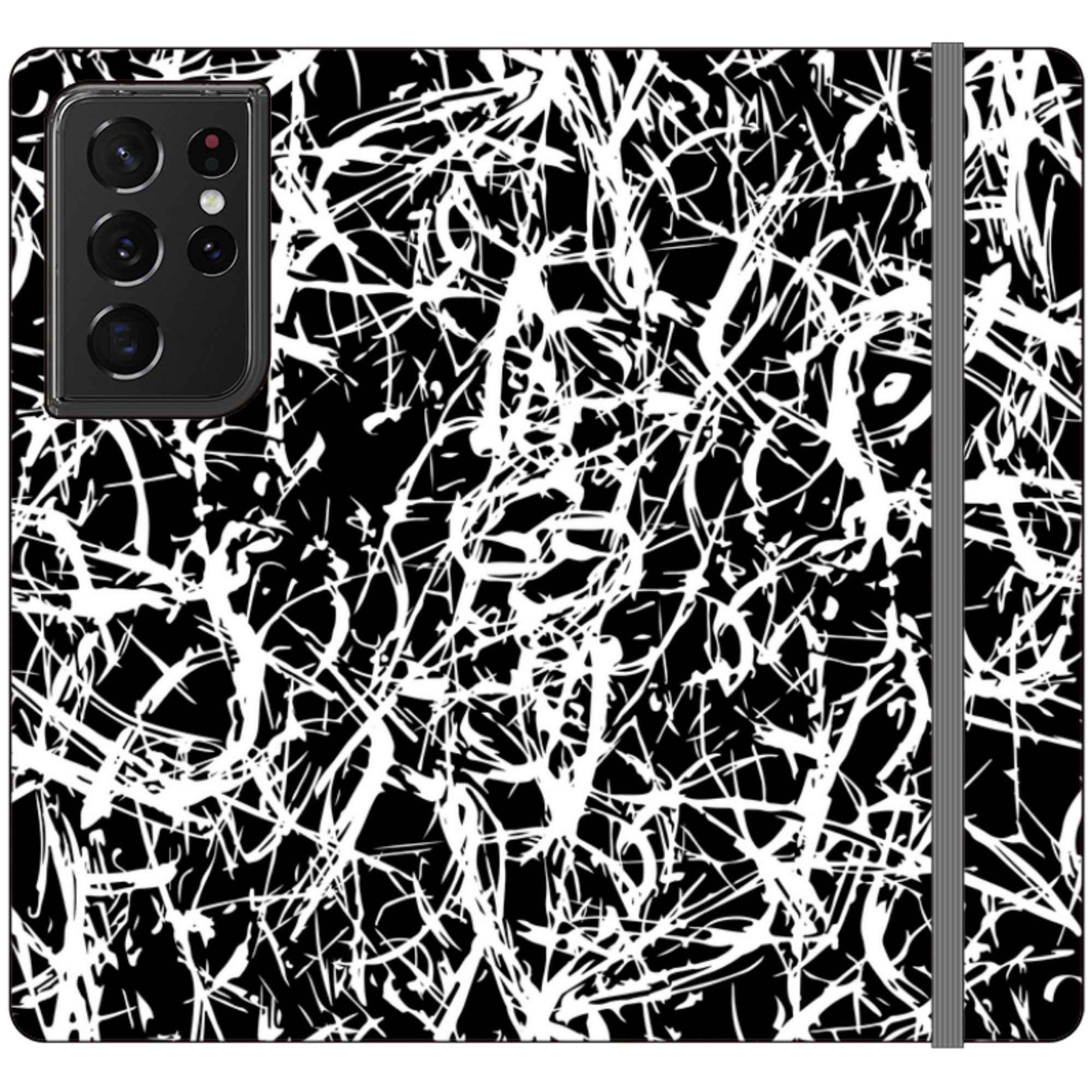 Black-White Grunge — Apple Folio Wallet Case — Finnaij