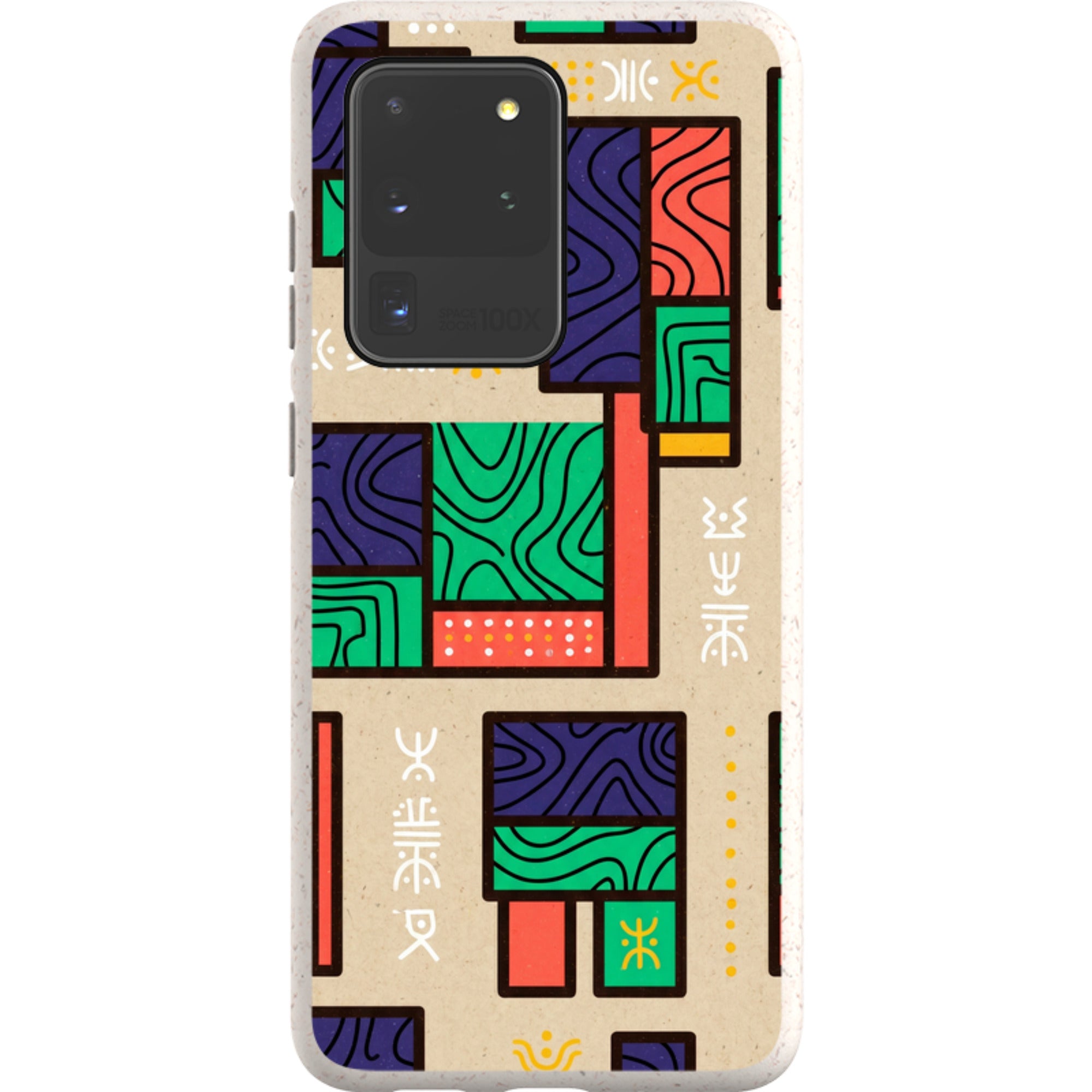 Ankara Blocks on Sand by Ada Okoye — Galaxy Bio-degradable Case for Samsung Galaxy — Finnaij