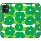 Bold Floral Green Vegan Leather — iPhone 12 Mini Wallet Case — Finnaij