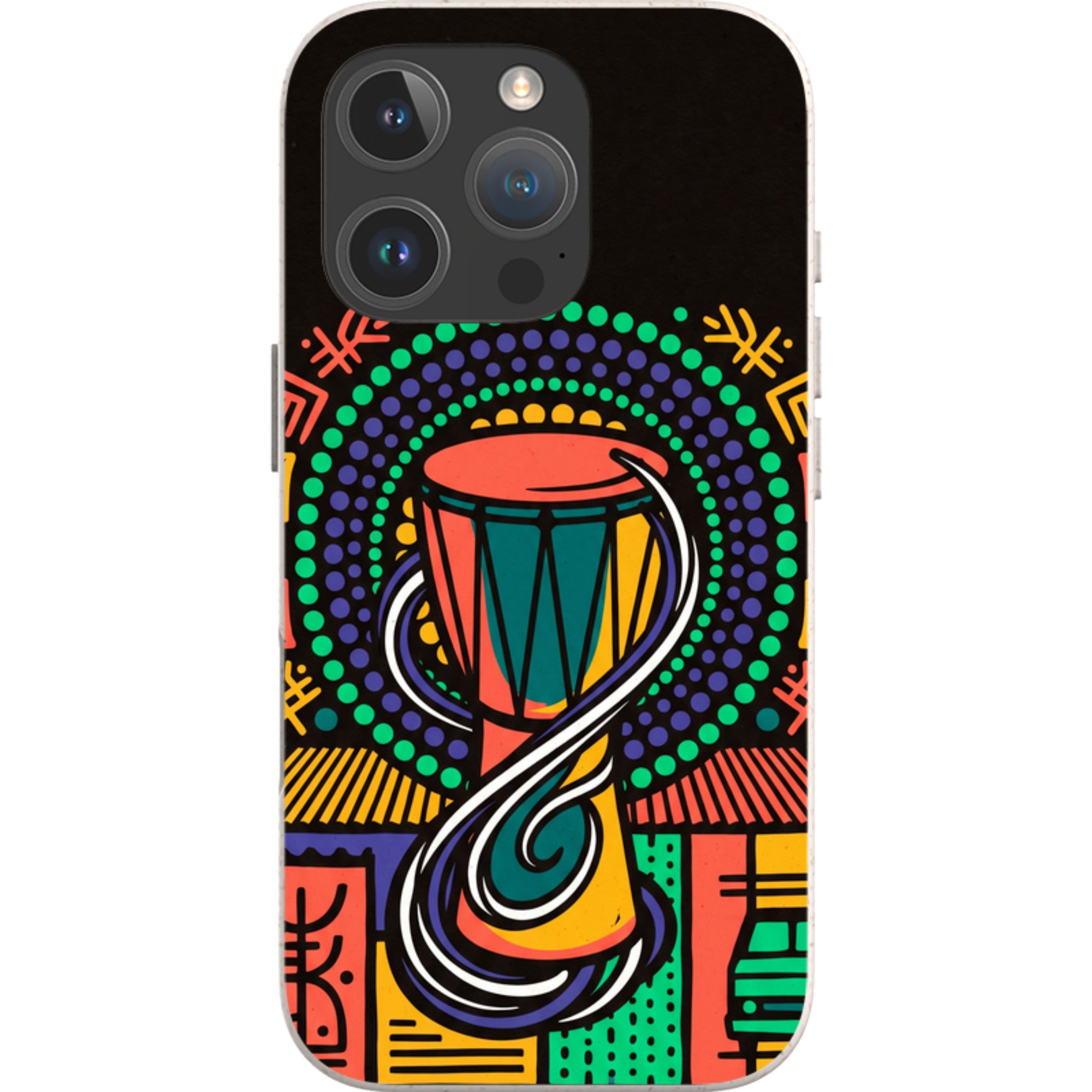 Talking Drum Halo by Ada Okoye — iPhone 16 Pro Max iPhone Bio-degradable Case — Finnaij