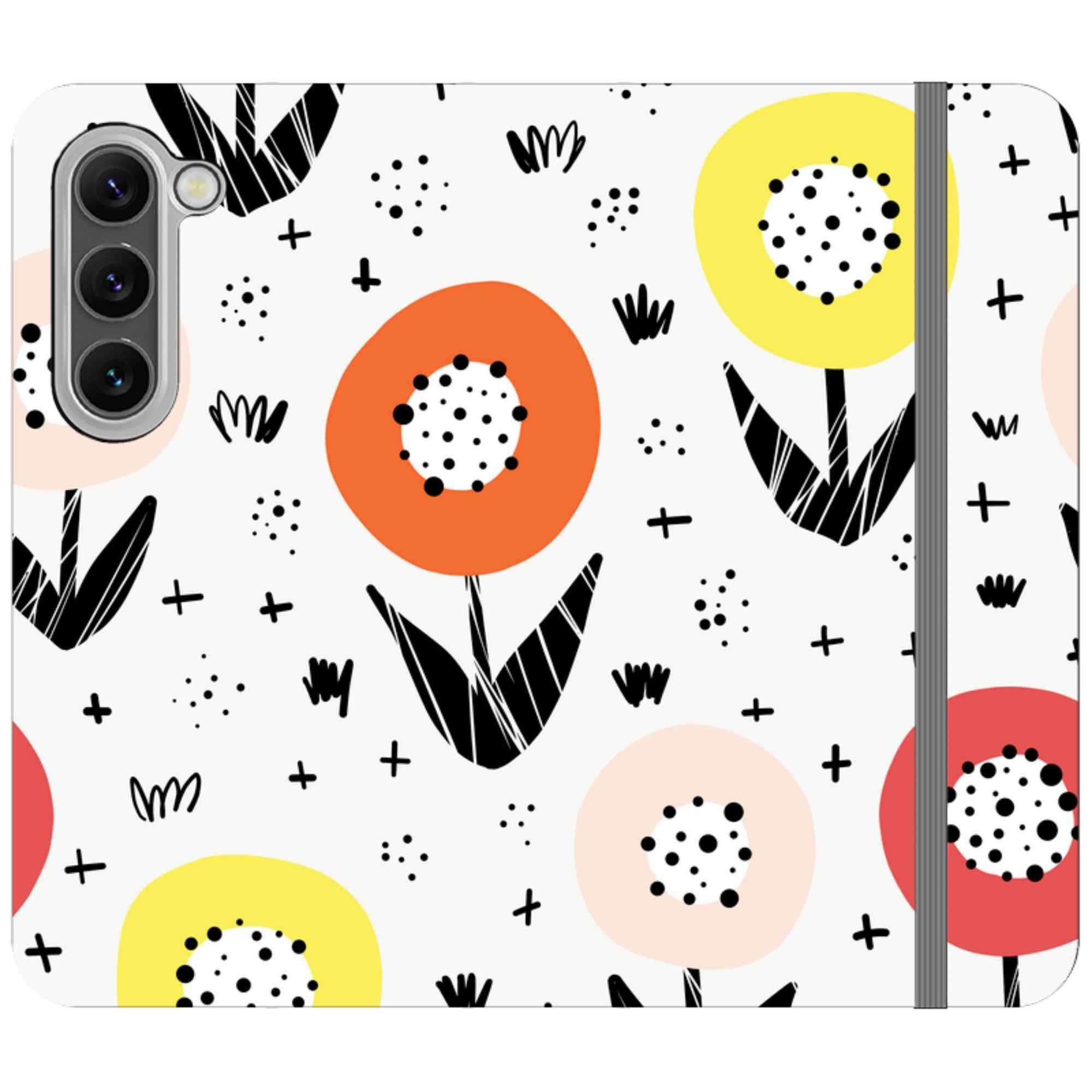 Botanical Doodle — Apple Folio Wallet Phone Case — Finnaij