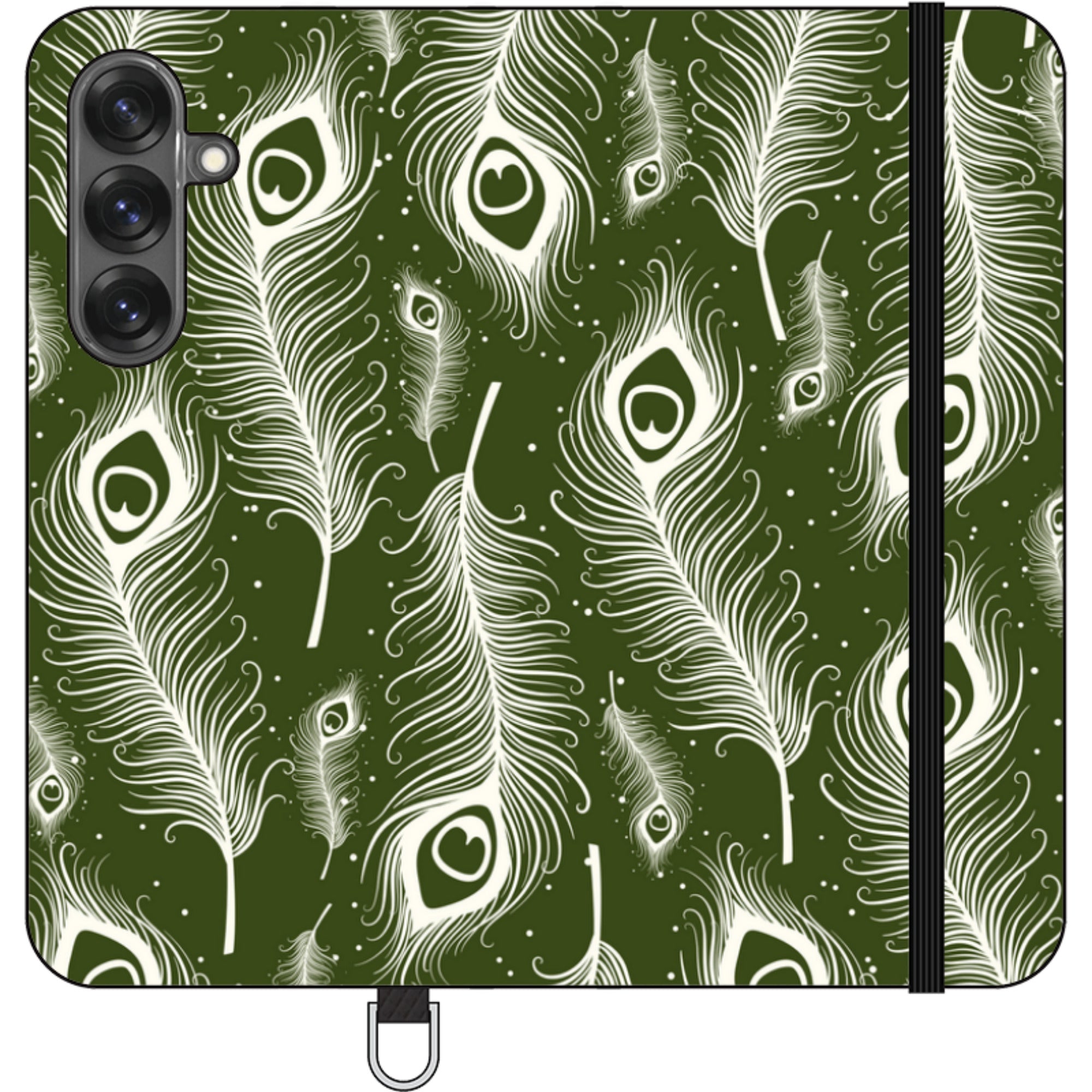 Feathers in Bloom Army Green Folio Wallet Phone Case — Finnaij
