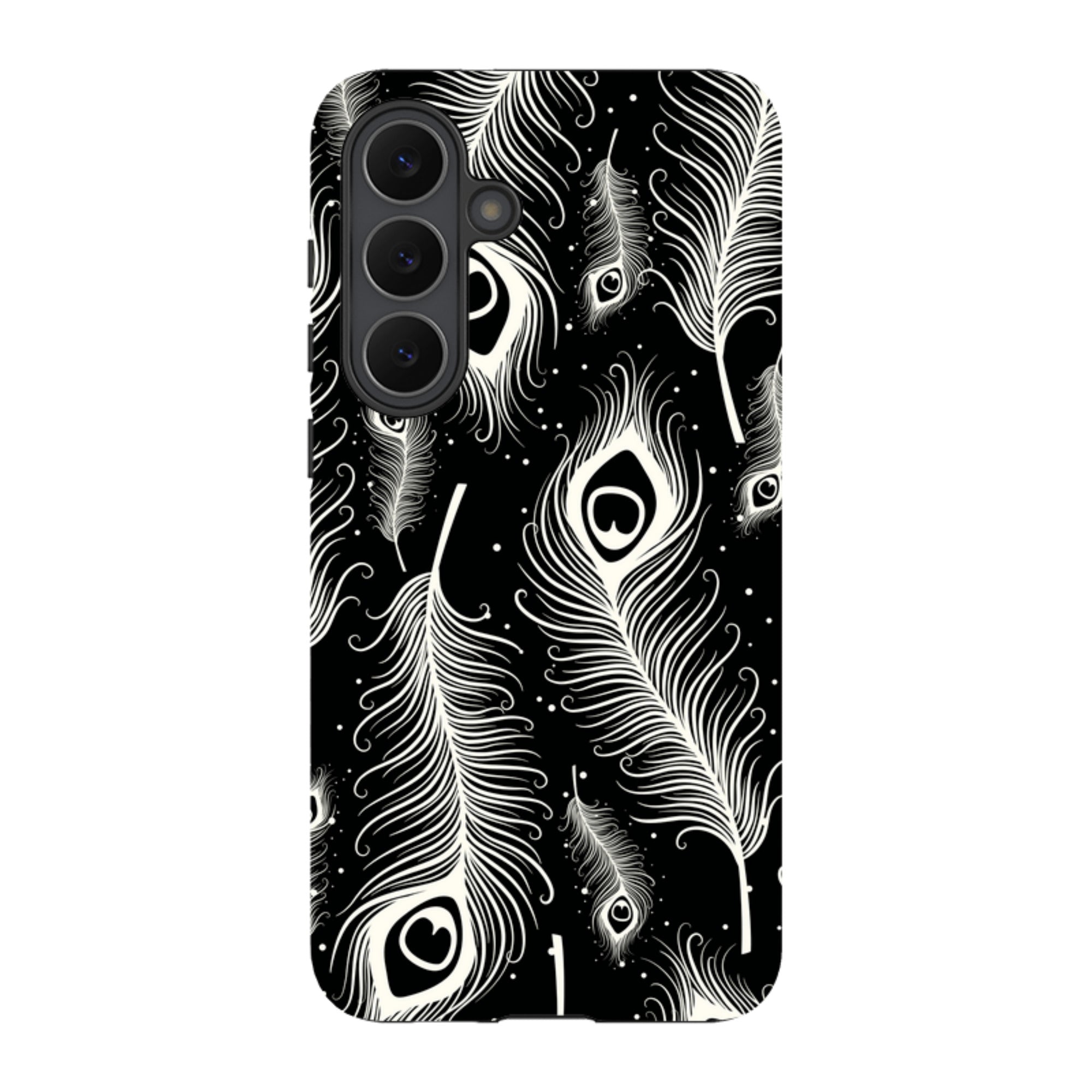 Feathers in Bloom Black — Tough Case for Samsung Galaxy — Finnaij
