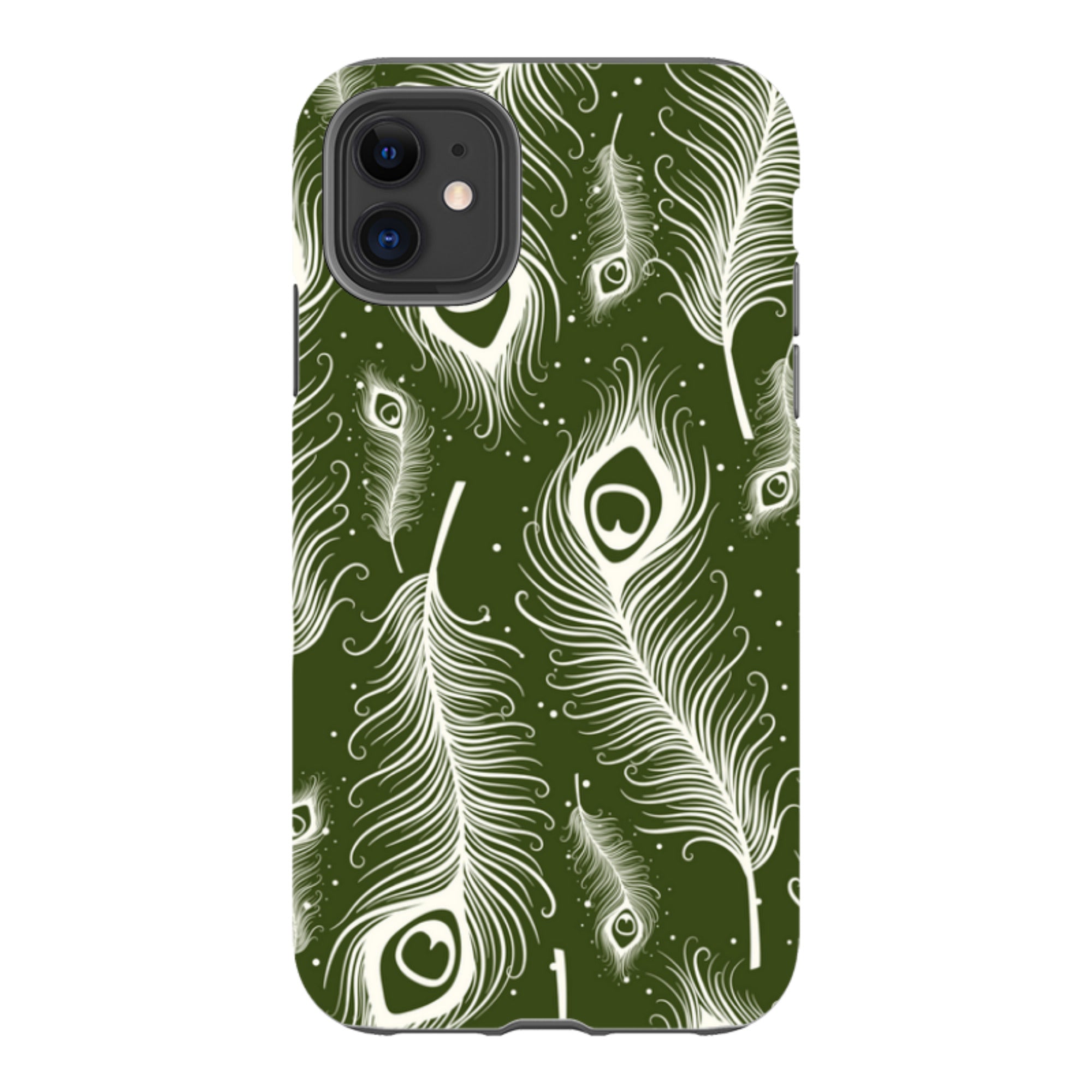 Feathers in Bloom Army Green - iPhone Tough Case