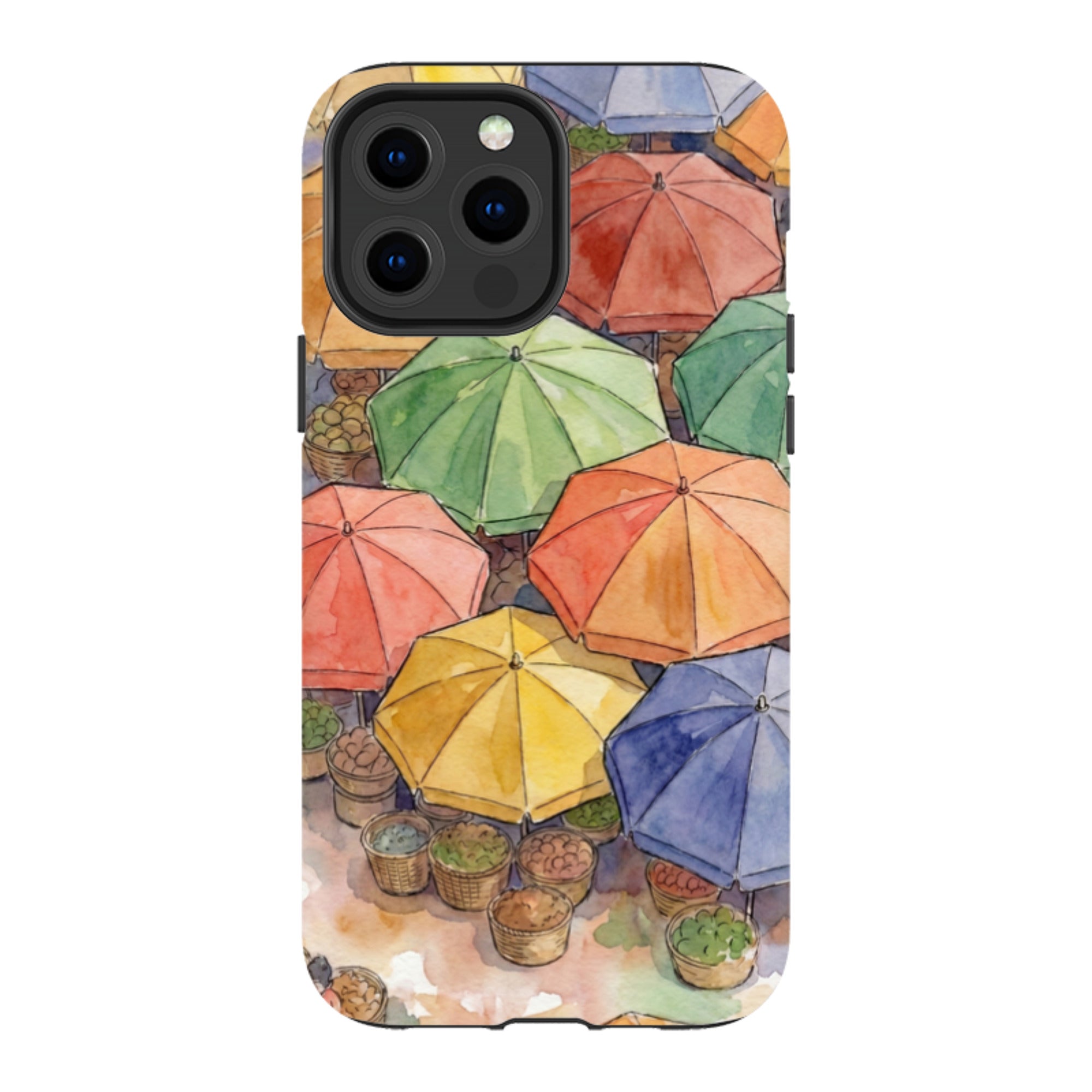 Market Umbrellas from Above by Tobi Akinyemi — MagSafe Tough Case for iPhone — Finnaij