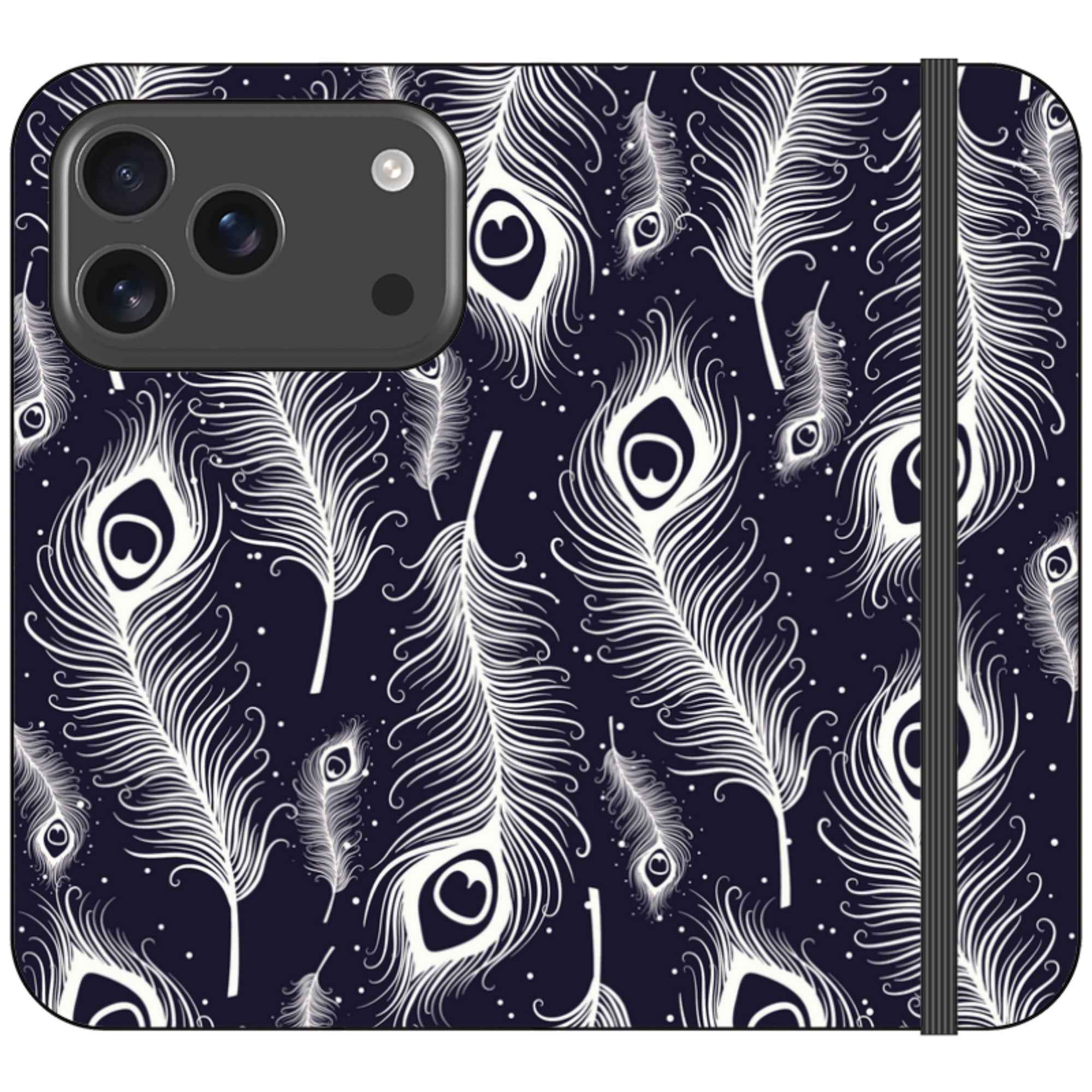 Feathers in Bloom Vegan Leather — iPhone 17 Pro Wallet Case — Finnaij