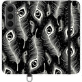 Feathers in Bloom Black — Apple Folio Wallet Case — Finnaij