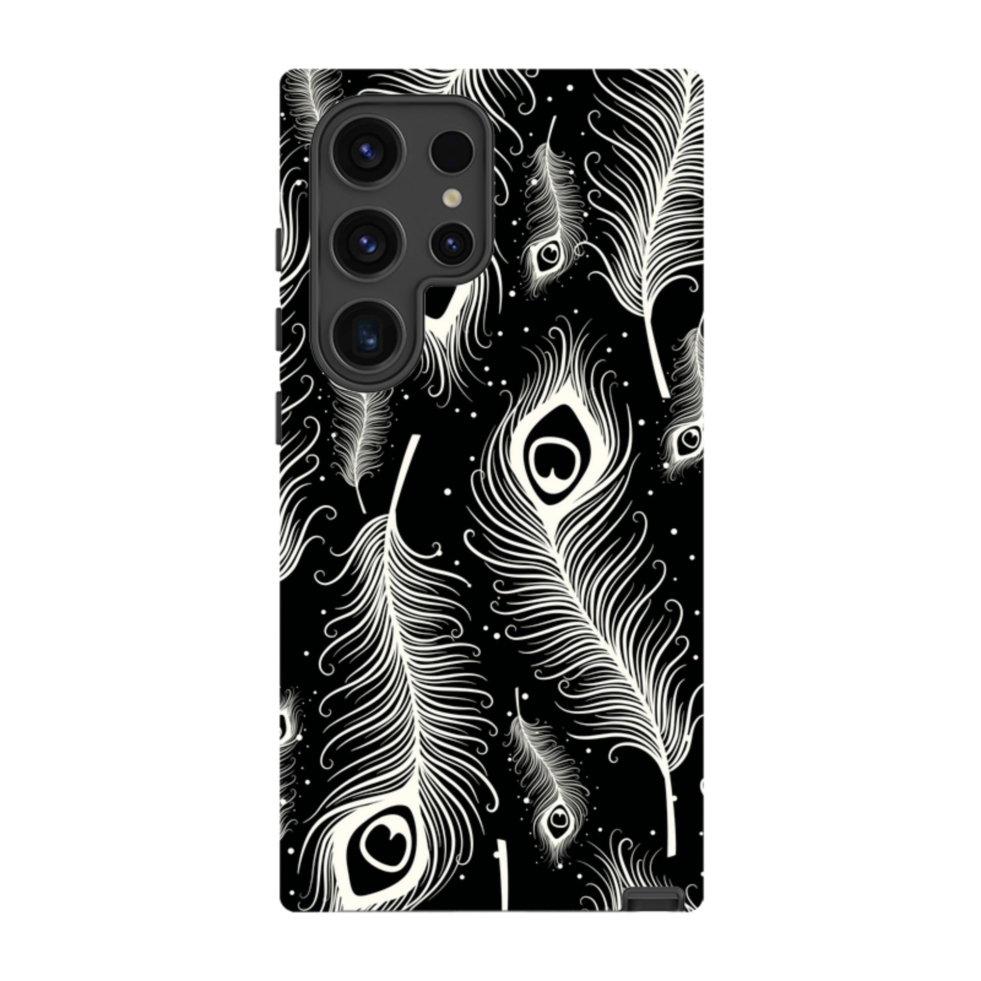 Feathers in Bloom Black — Tough Case for Samsung Galaxy — Finnaij