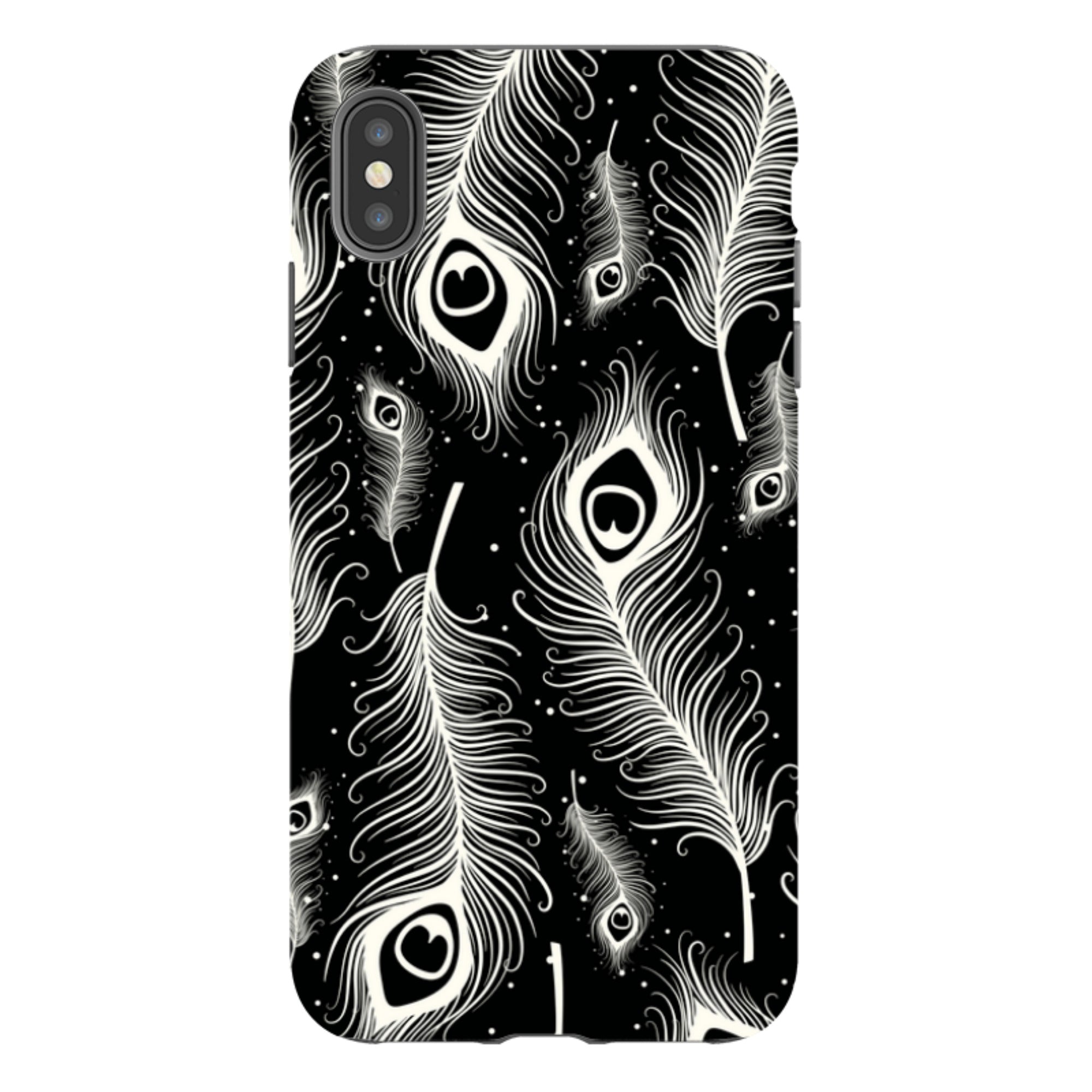 Feathers in Bloom Black - iPhone Tough Case