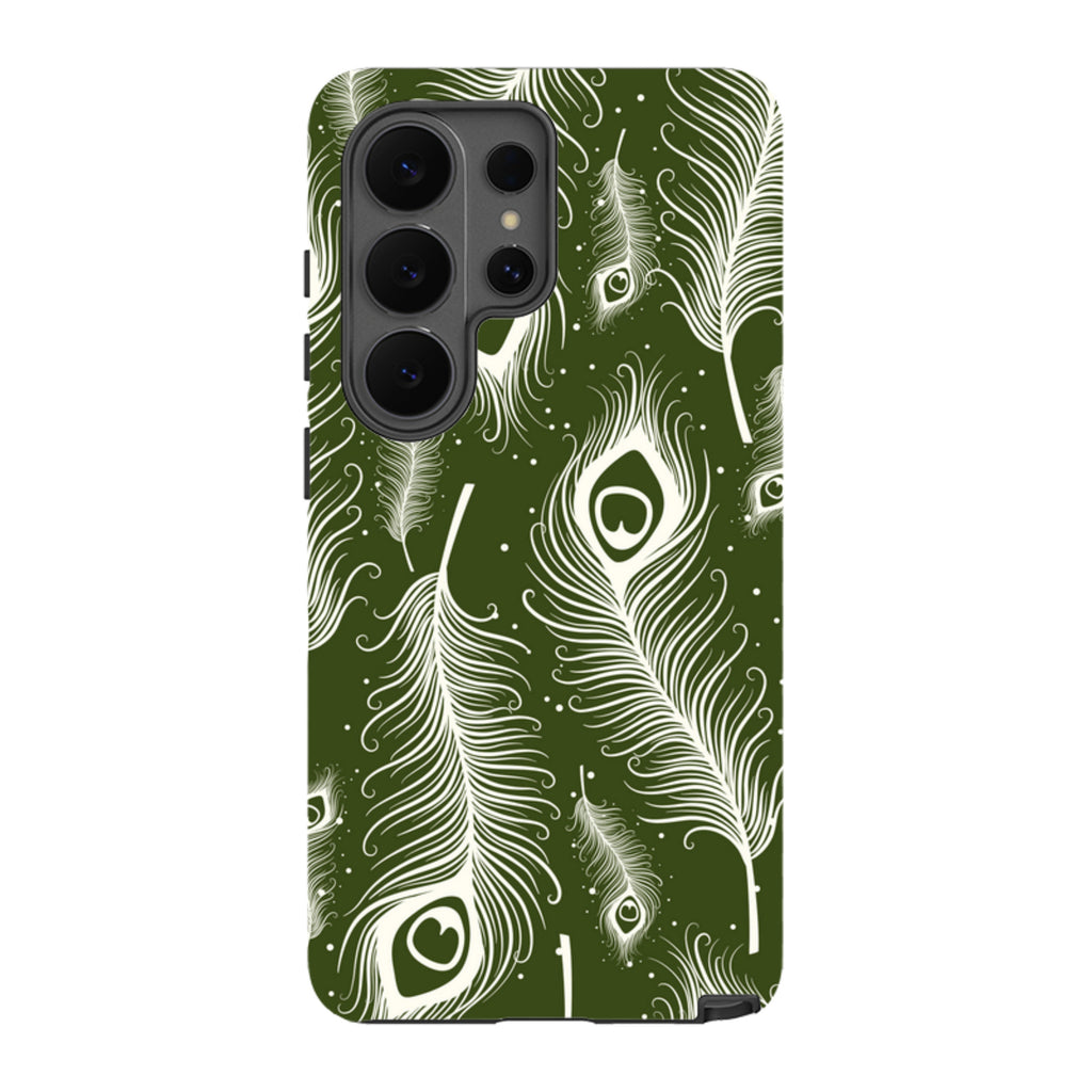 Feathers in Bloom Army Green Tough Case for Samsung Galaxy — Finnaij