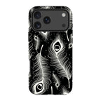 Feathers in Bloom Black — Apple iPhone Tough Case — Finnaij