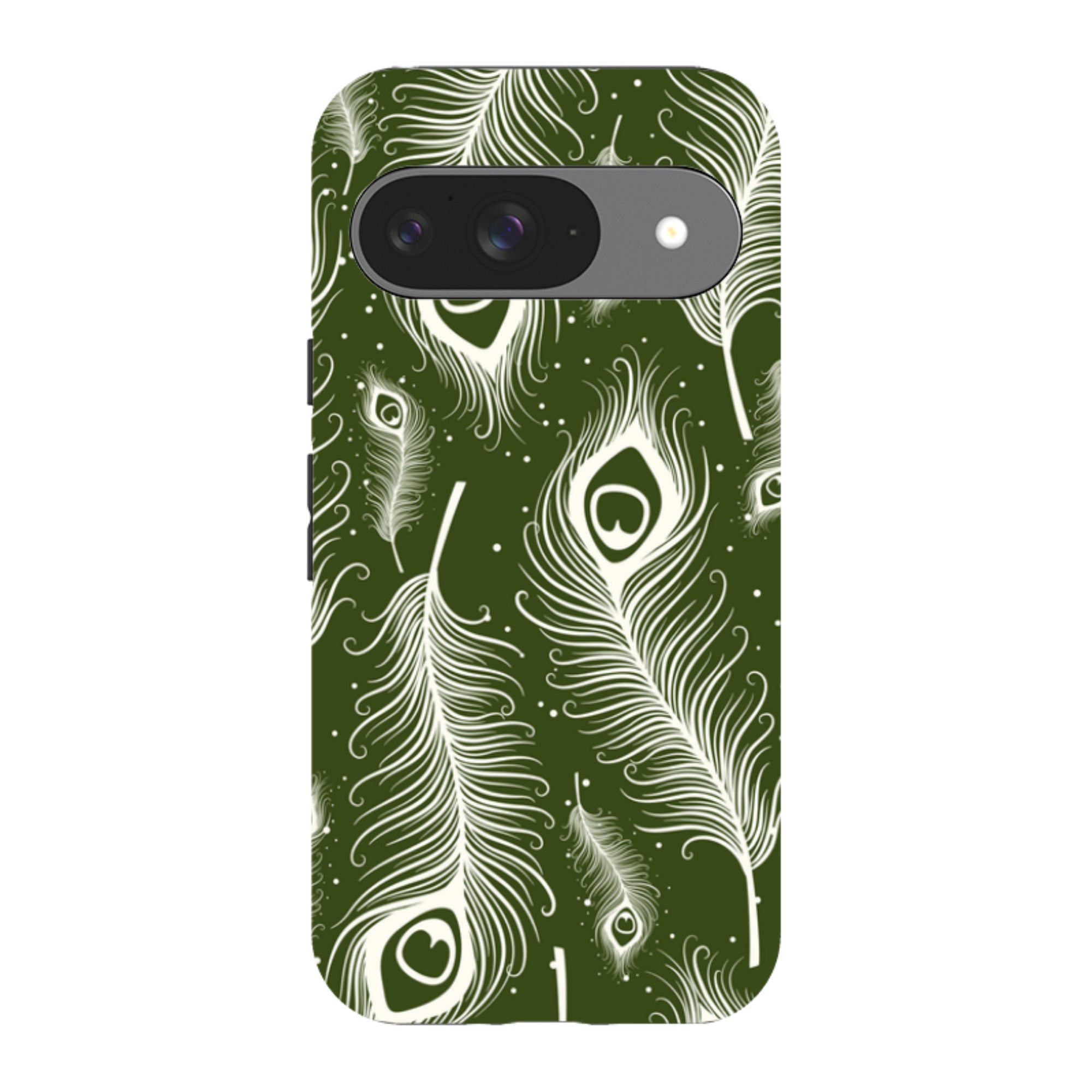 Feathers in Bloom Army Green — Google Tough Case — Finnaij