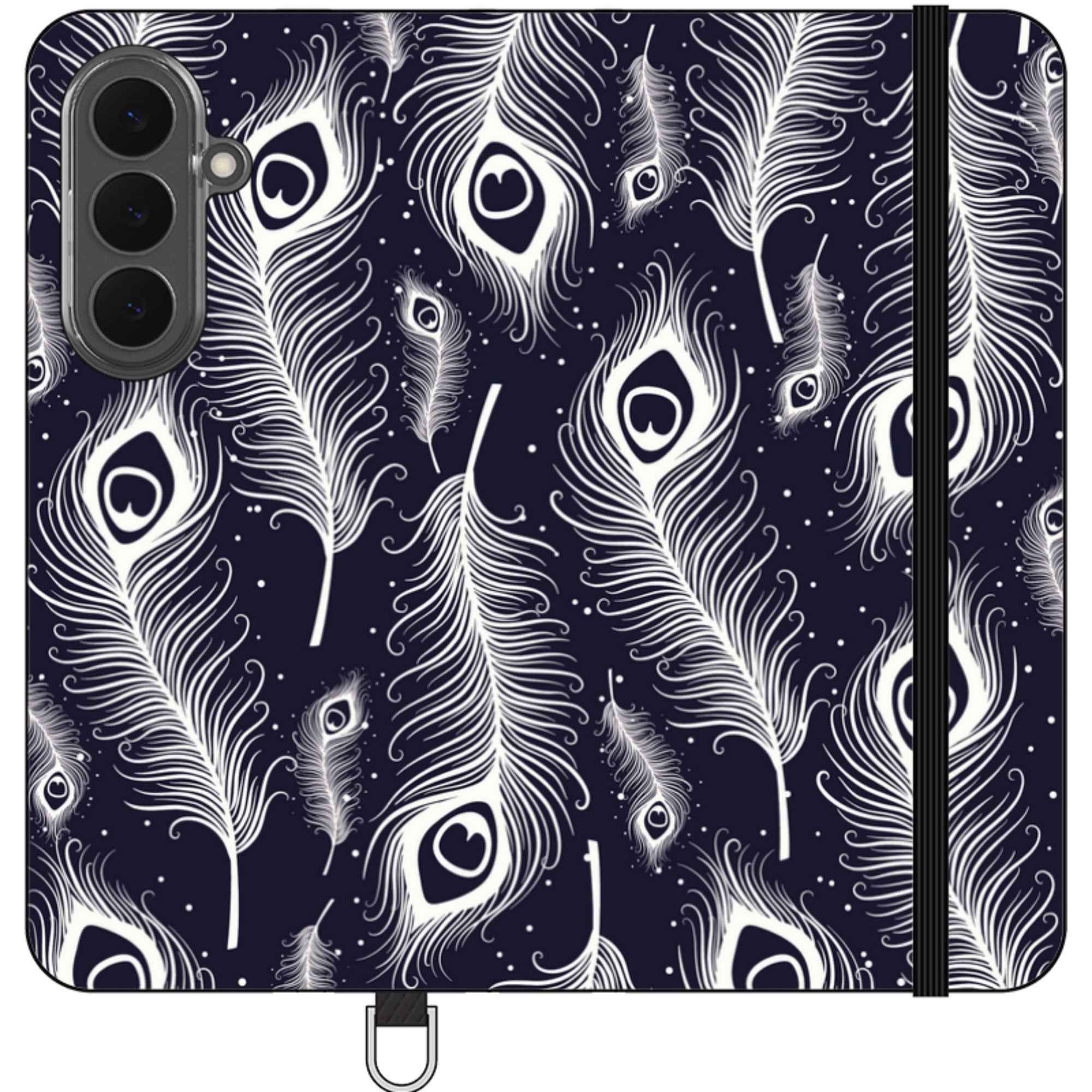 Feathers in Bloom — Apple Vegan Leather Folio Wallet Case — Finnaij