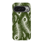 Feathers in Bloom Army Green — Google Tough Case — Finnaij