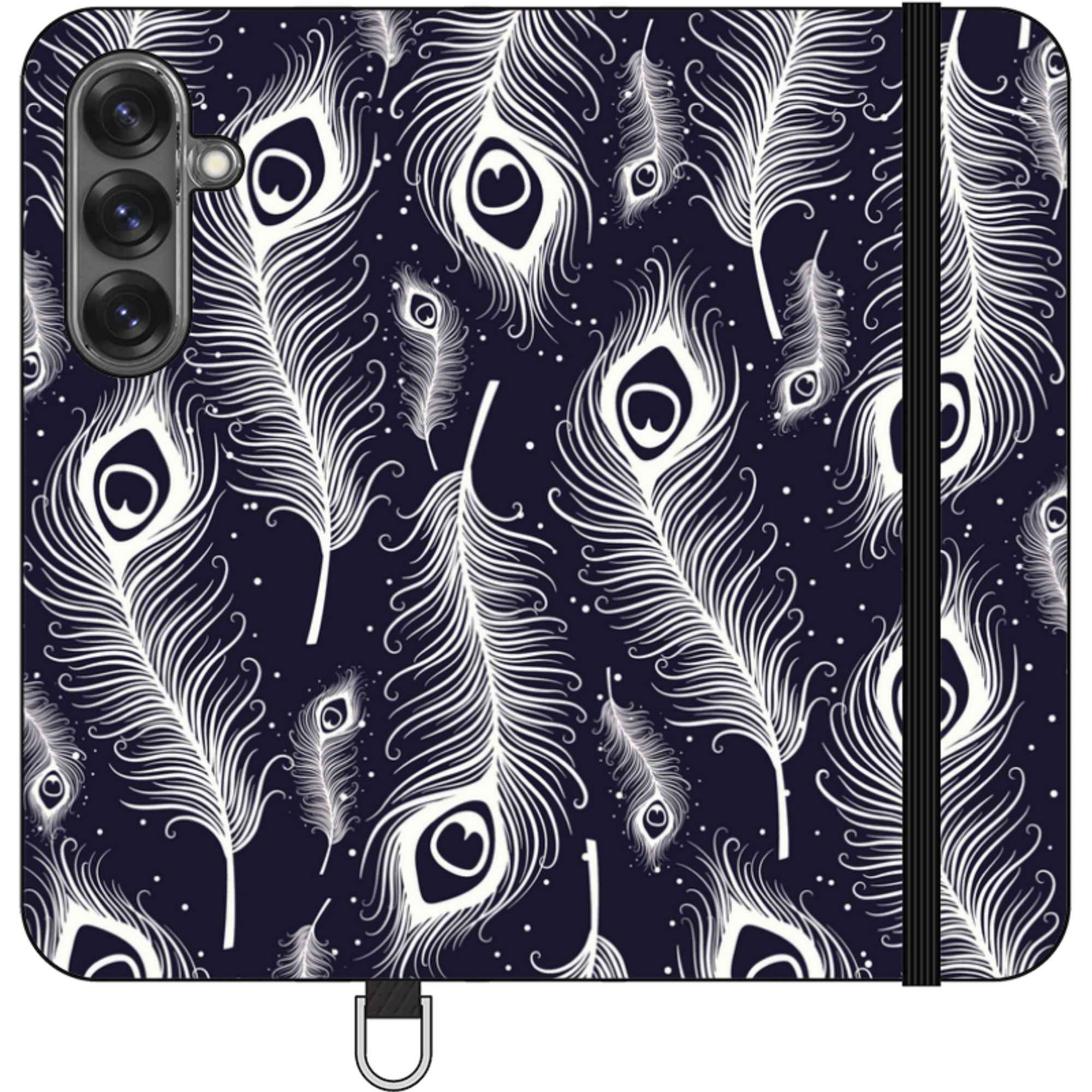 Feathers in Bloom — Apple Vegan Leather Folio Wallet Case — Finnaij