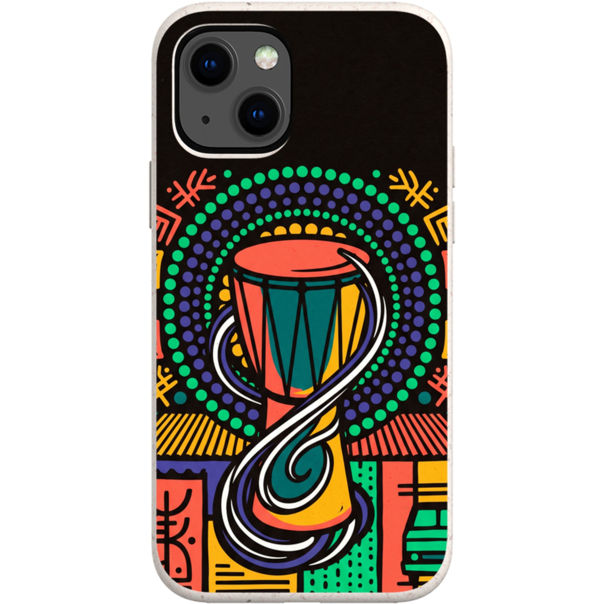 Talking Drum Halo by Ada Okoye — iPhone 13 Mini iPhone Bio-degradable Case — Finnaij