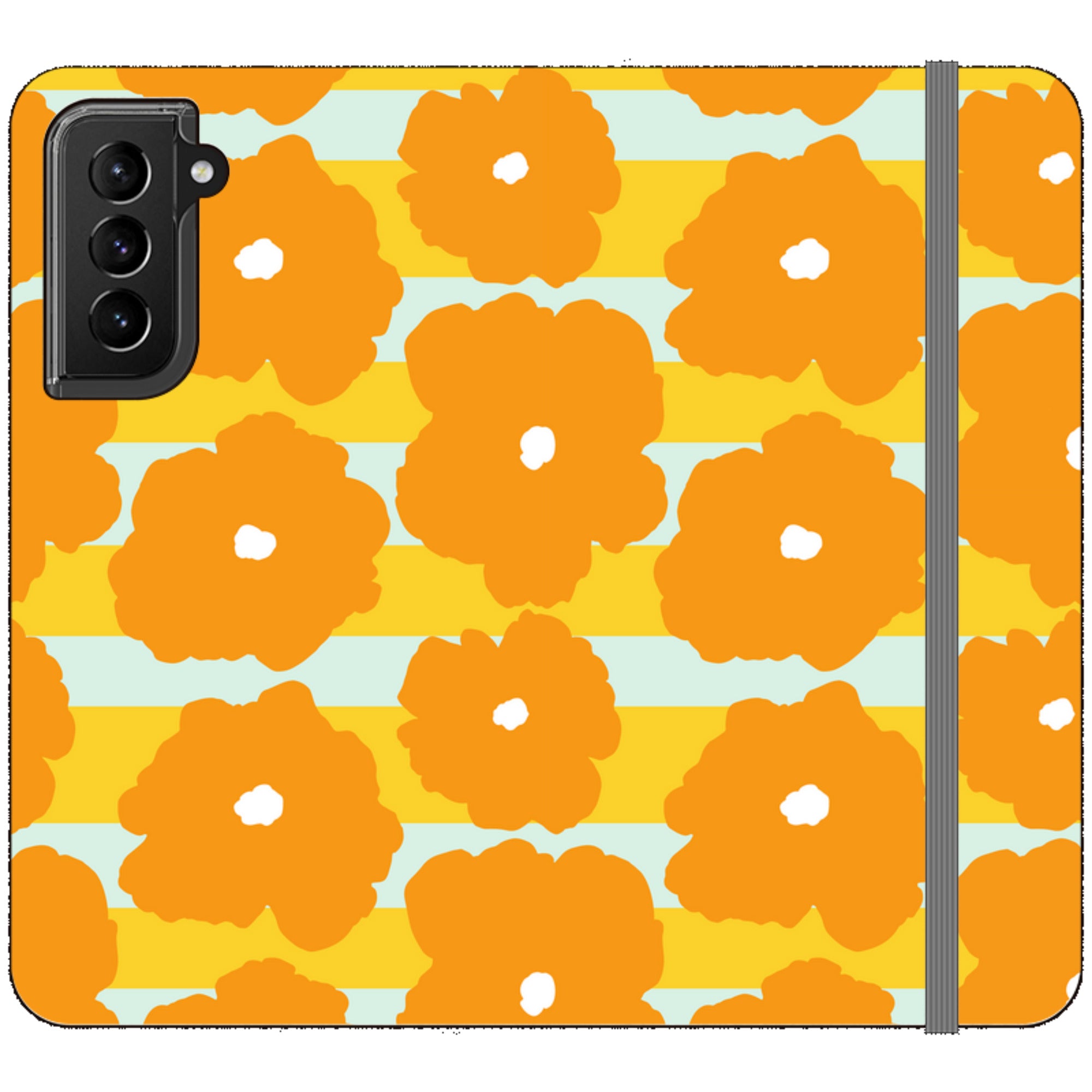 Bold Floral Orange - Folio Wallet Case