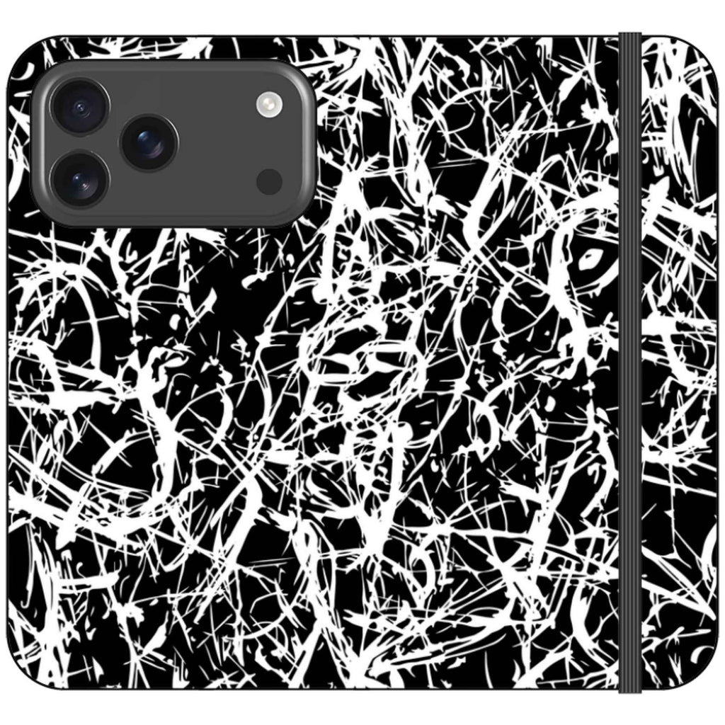 Black-White Grunge — iPhone 17 Pro Max Wallet Case — Finnaij